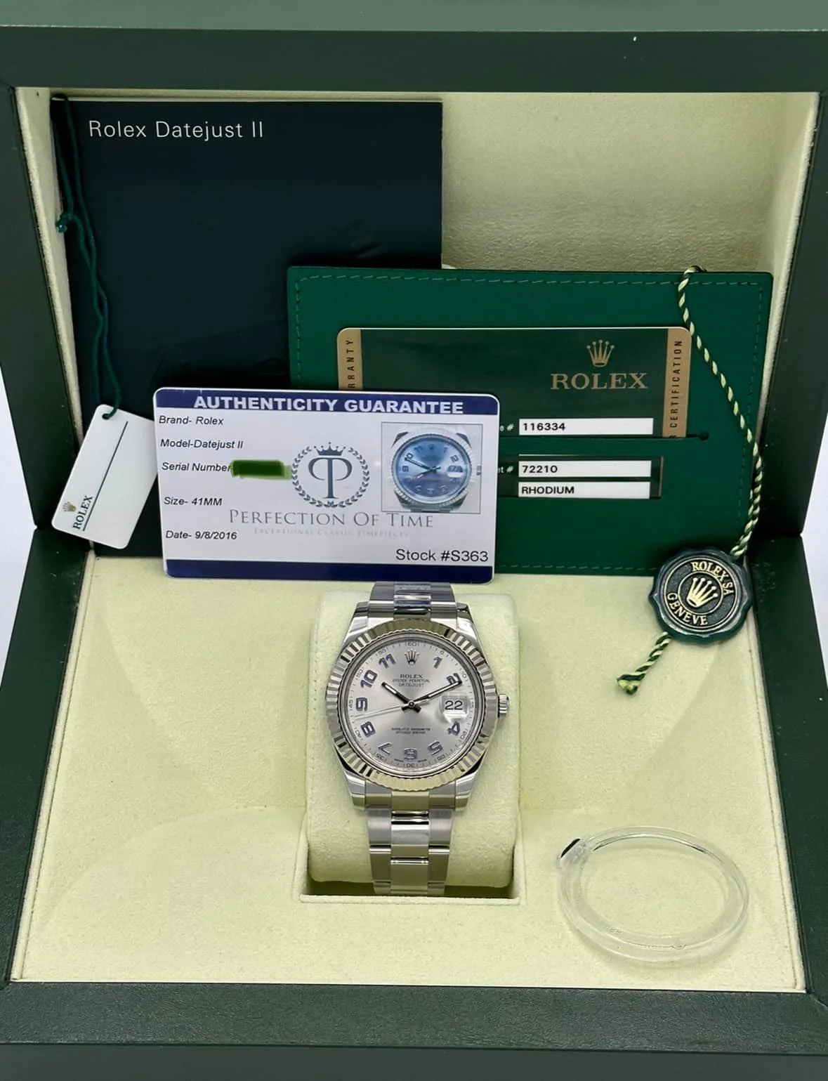 2012 Rolex Datejust II 41mm 116334 Oyster Silver Numerical Dial - Image 11