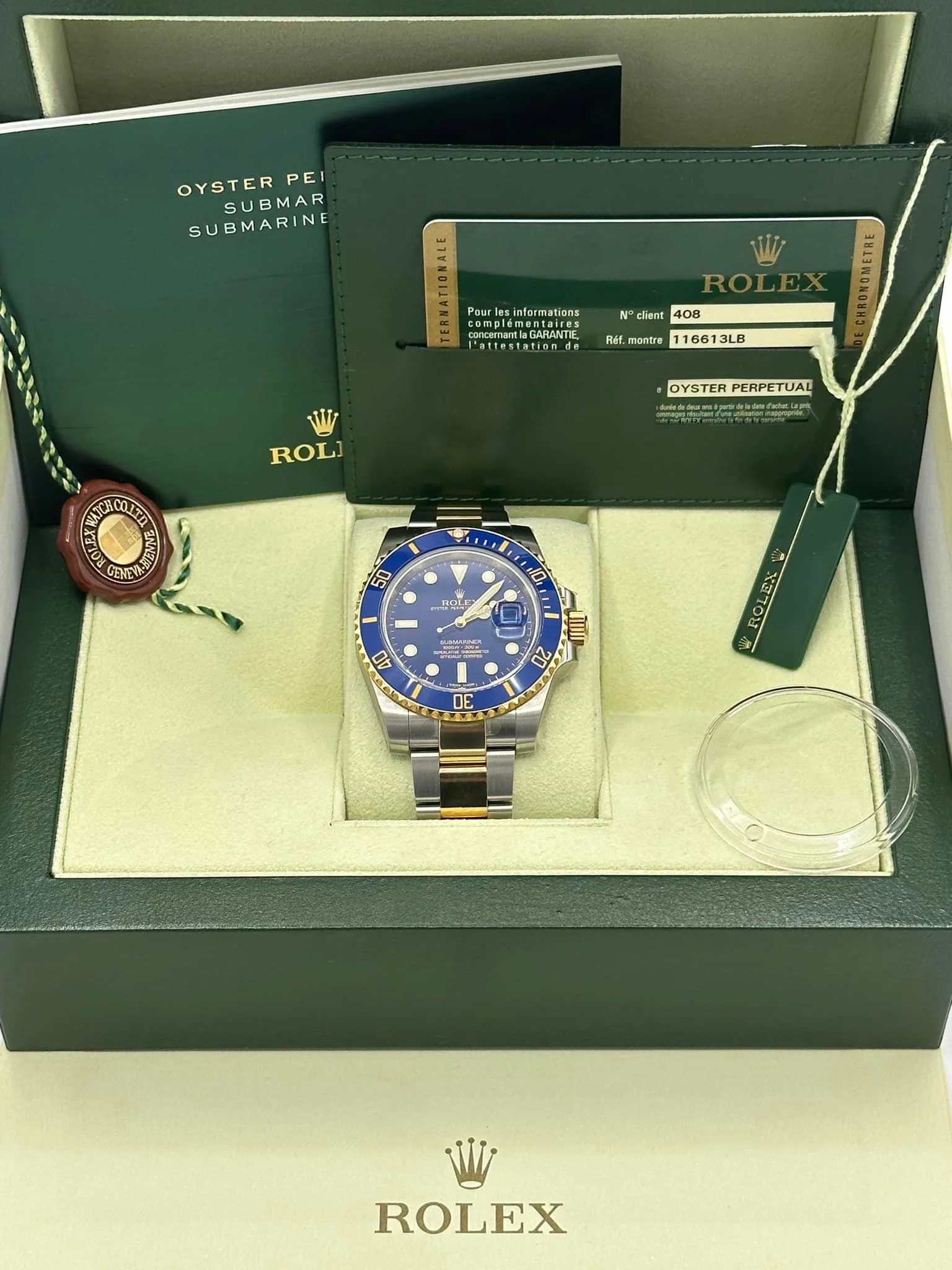 NEW OLD STOCK 2012 Rolex Submariner 40mm 116613LB RARE FLAT BLUE DIAL - Image 12