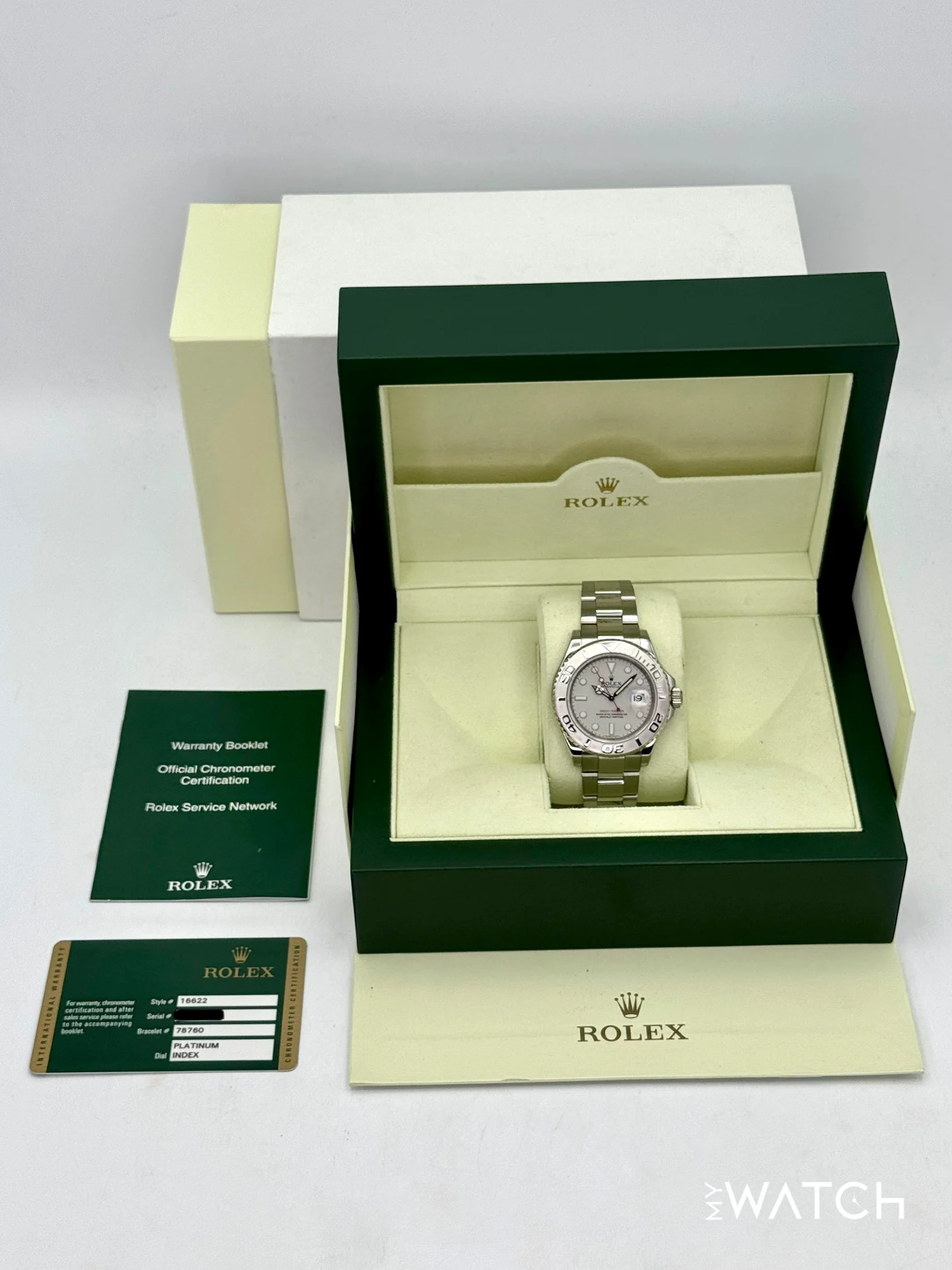 2012 Rolex Yacht-Master 40mm 16622 Platinum Bezel and Dial - Image 9