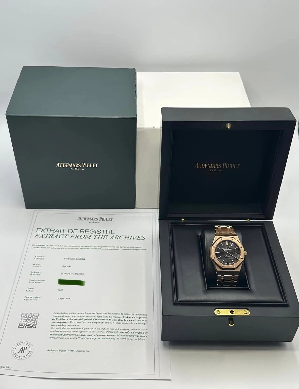 2013 Audemars Piguet Royal Oak 41mm 15400OR Rose Gold Black Dial - Image 14