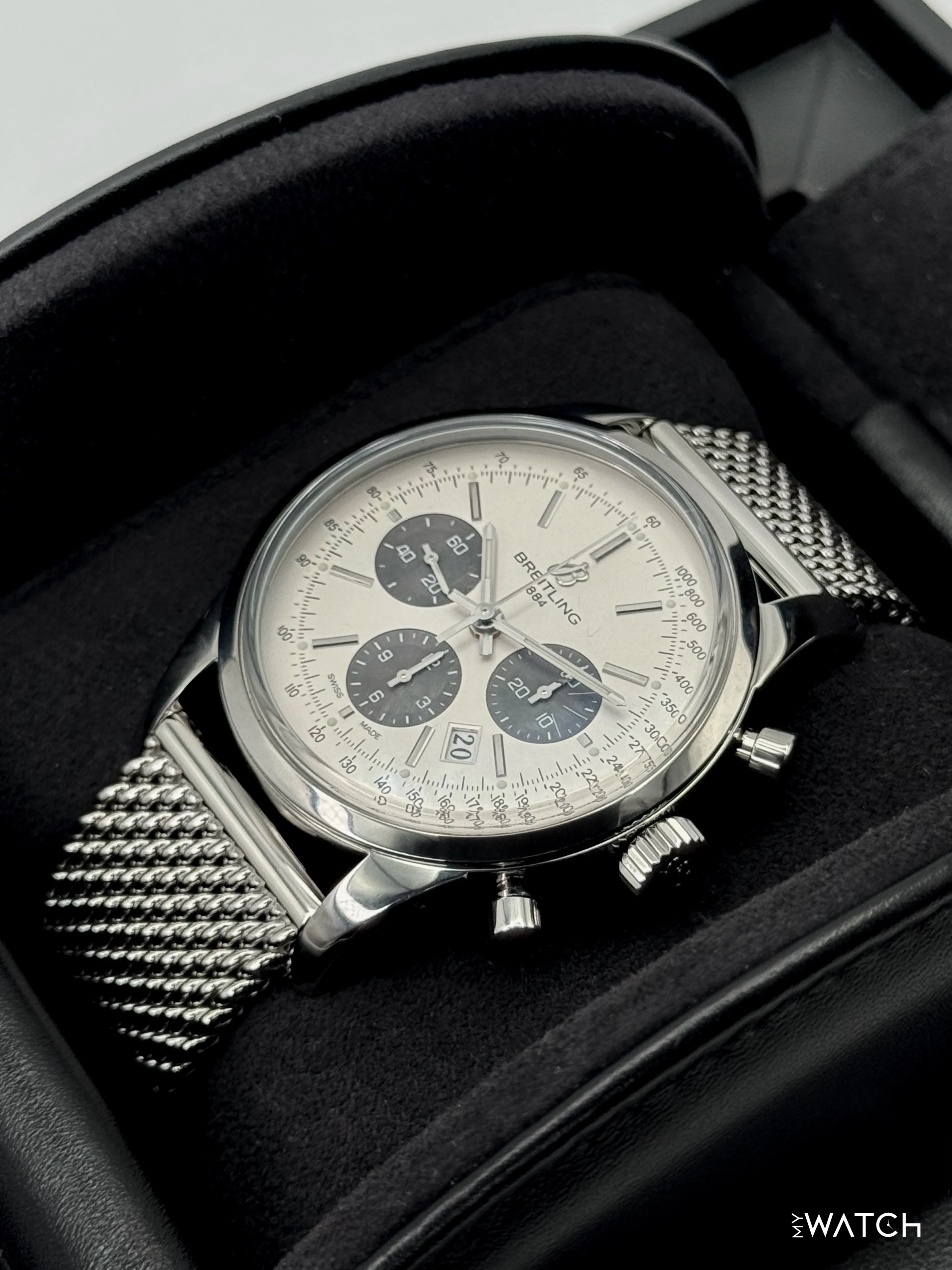 2013 Breitling Transocean Chronograph 43mm AB015212 Stainless Steel Silver Dial - Image 5
