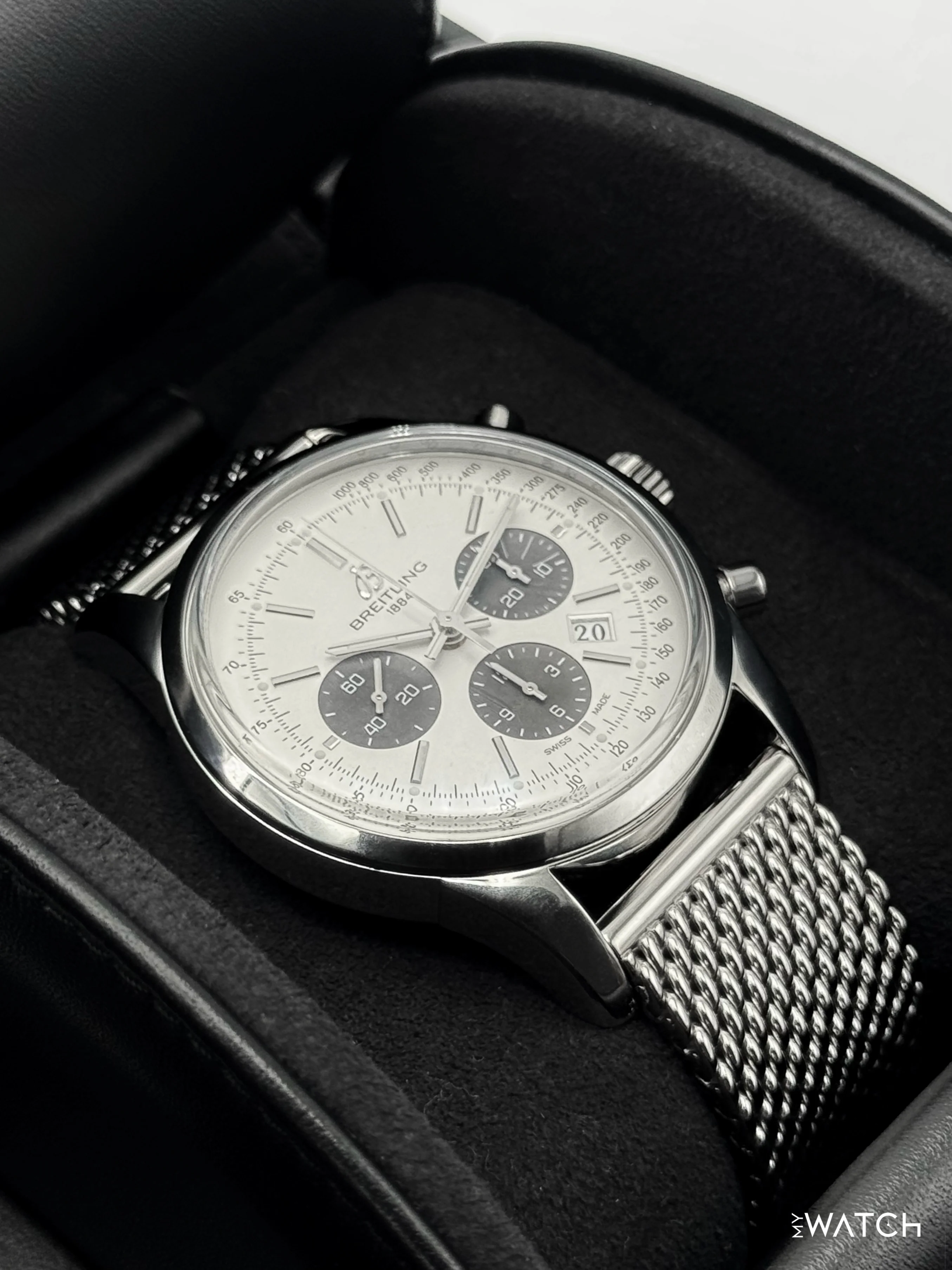 2013 Breitling Transocean Chronograph 43mm AB015212 Stainless Steel Silver Dial - Image 6