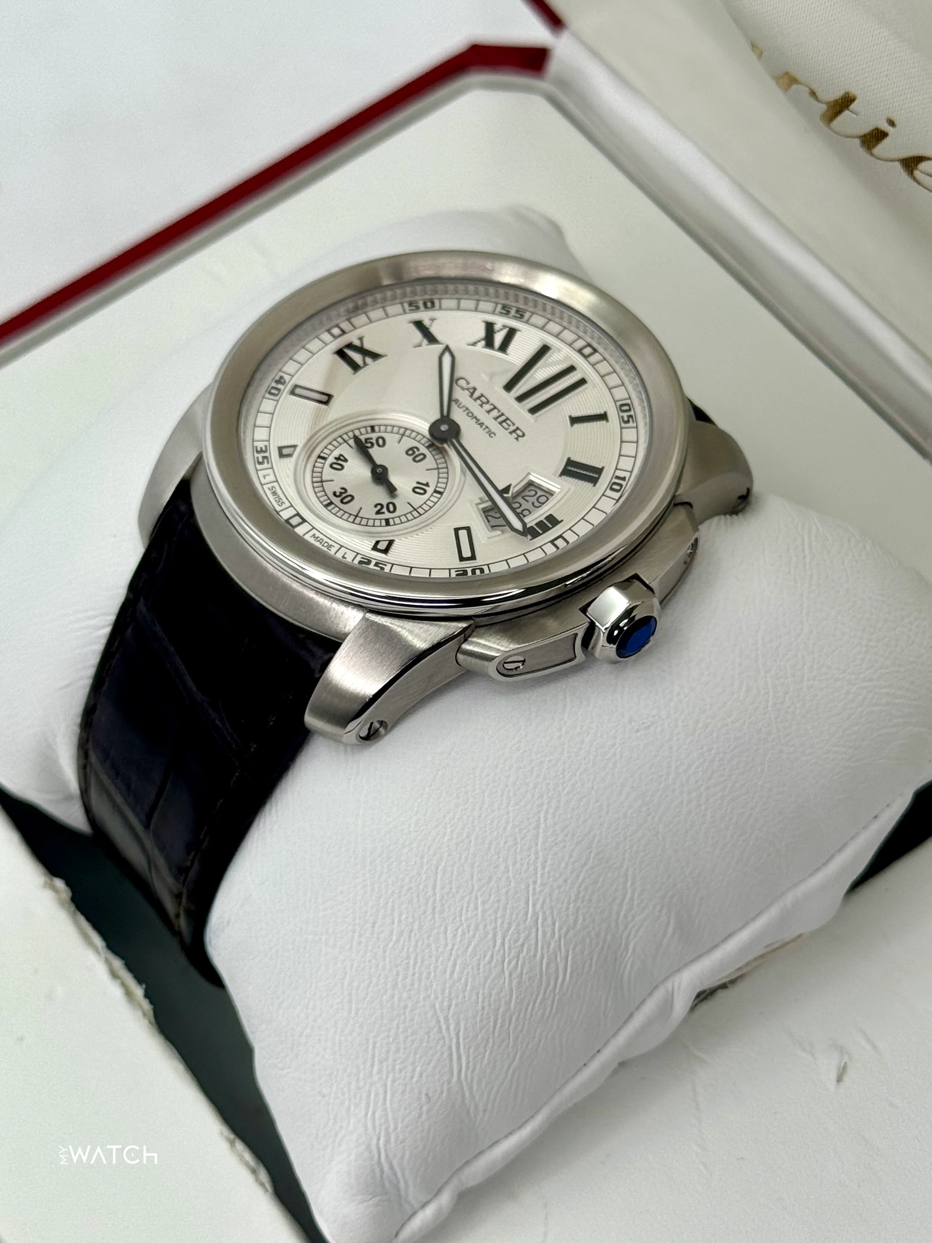2013 Cartier Calibre De Cartier 42mm W7100037 Stainless Steel Silver Dial - Image 5