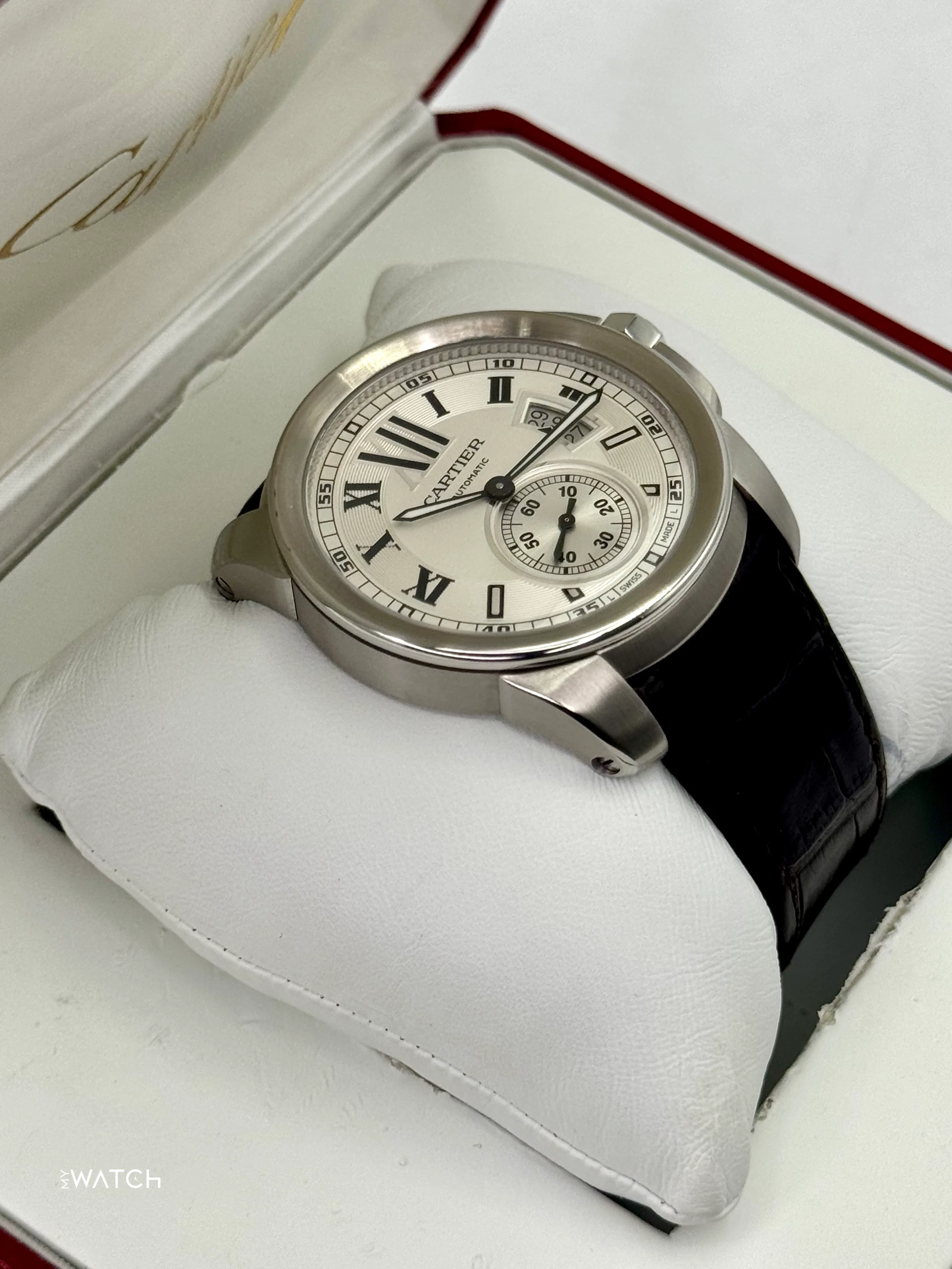 2013 Cartier Calibre De Cartier 42mm W7100037 Stainless Steel Silver Dial - Image 6