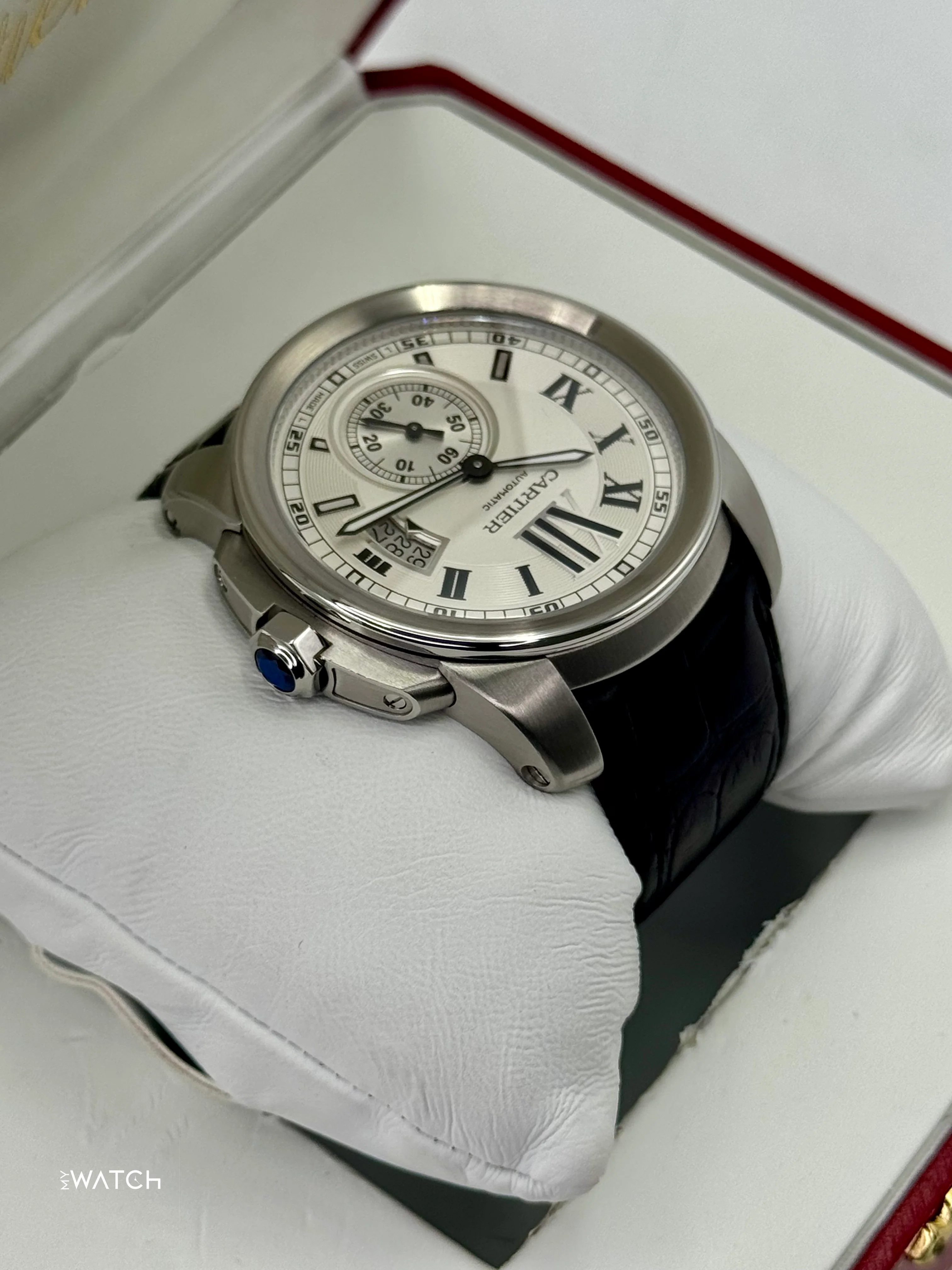 2013 Cartier Calibre De Cartier 42mm W7100037 Stainless Steel Silver Dial - Image 8