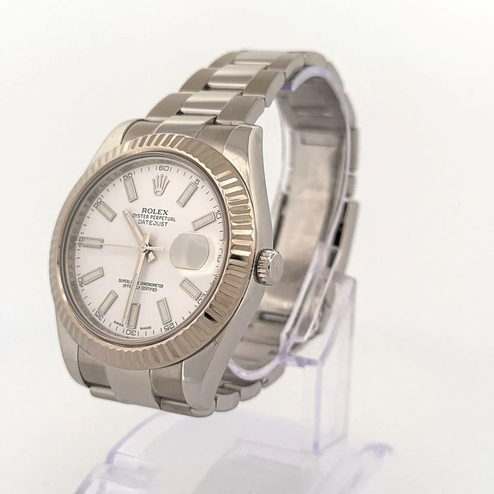 2013 Rolex Datejust II 41mm 116334 Oyster White Stick Dial - Image 4