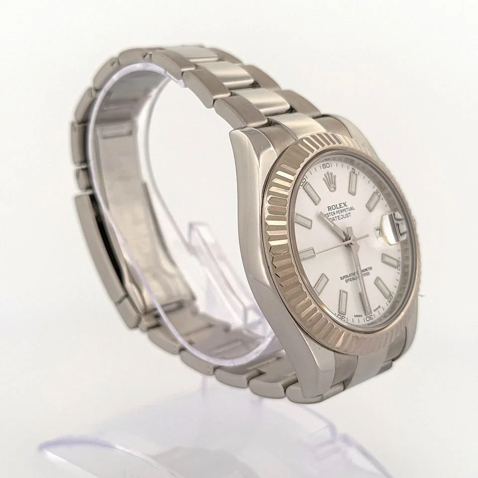 2013 Rolex Datejust II 41mm 116334 Oyster White Stick Dial - Image 5