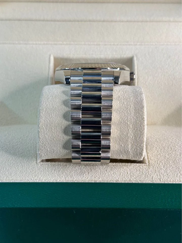 2013 Rolex Day-Date 41mm 218239 White Gold Jubilee Silver Stick Dial - Image 3