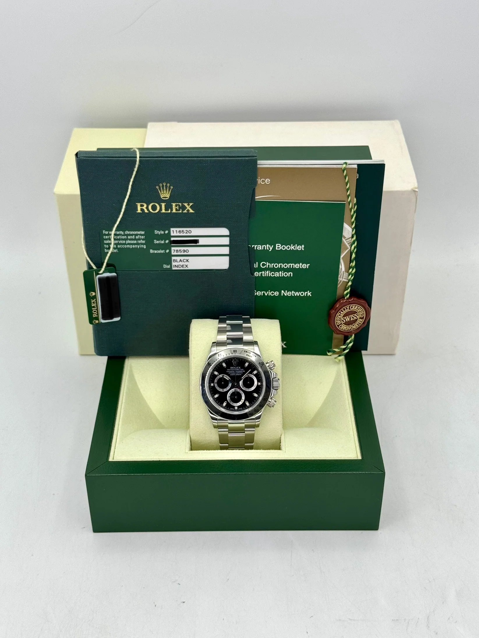 2013 Rolex Daytona 40mm 116520 Stainless Steel Black Dial - Image 9