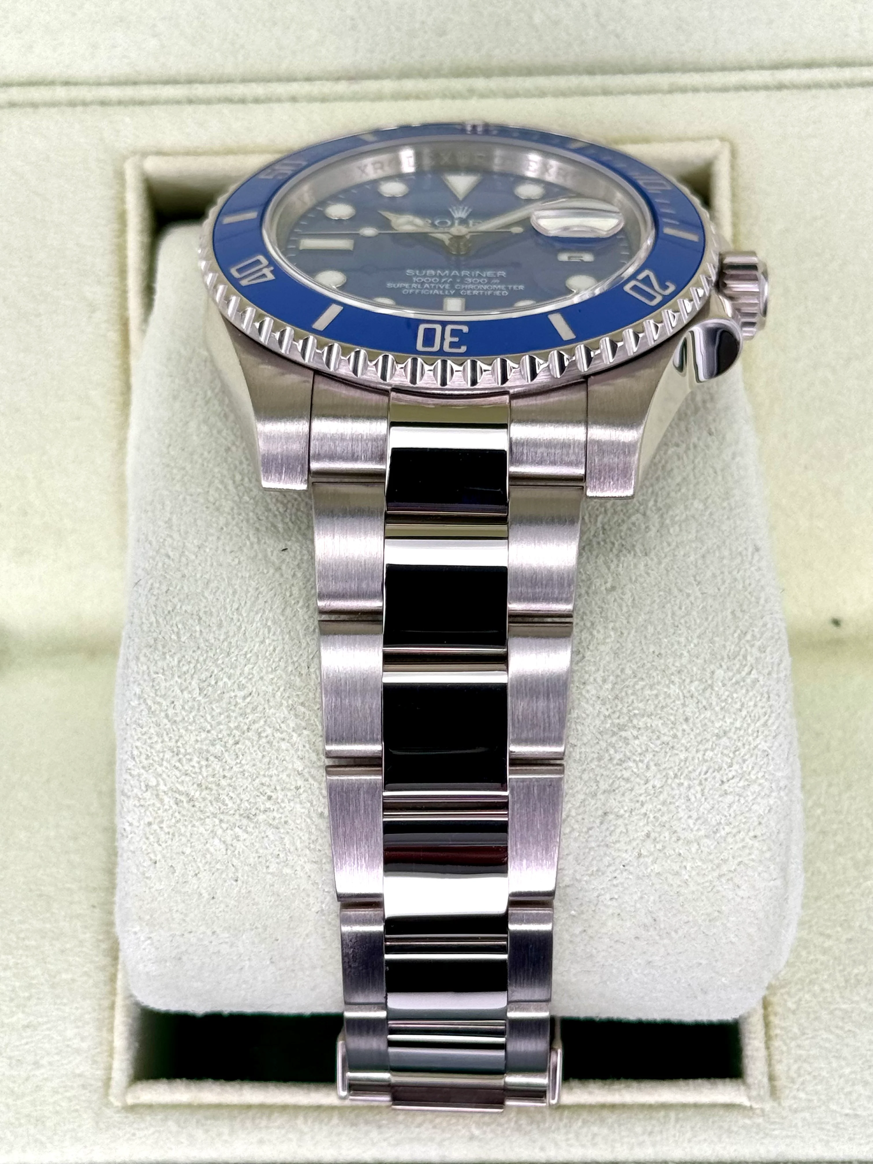 2013 Rolex Submariner "Smurf" 40mm 116619LB White Gold Blue Dial - Image 3
