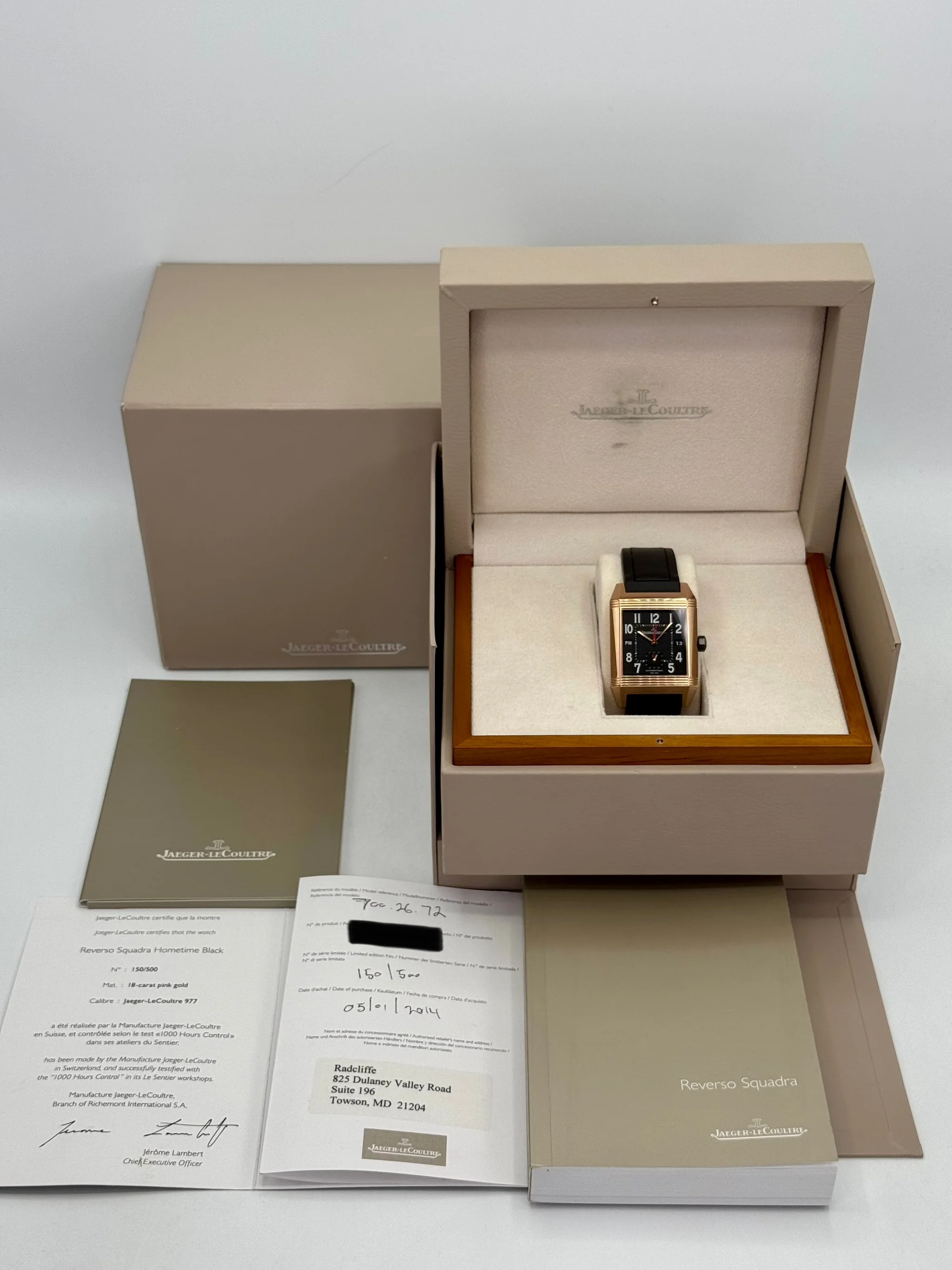 2014 Jaeger-Coultre Reverso Squadra Hometime 35mm 230.2.77 Rose Gold - Image 9