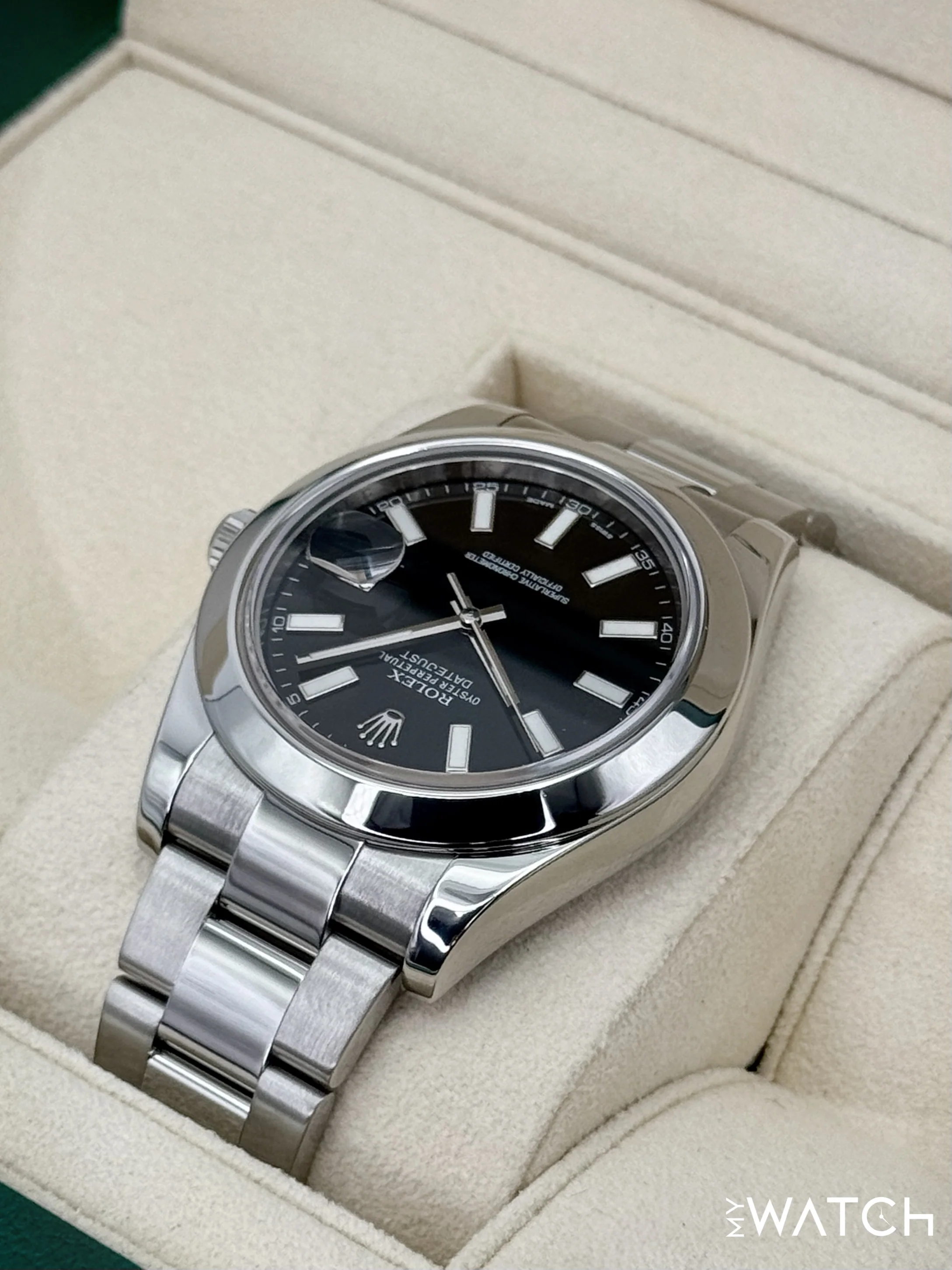 2014 Rolex Datejust II 41mm 116300 Stainless Steel Oyster Black Dial - Image 7