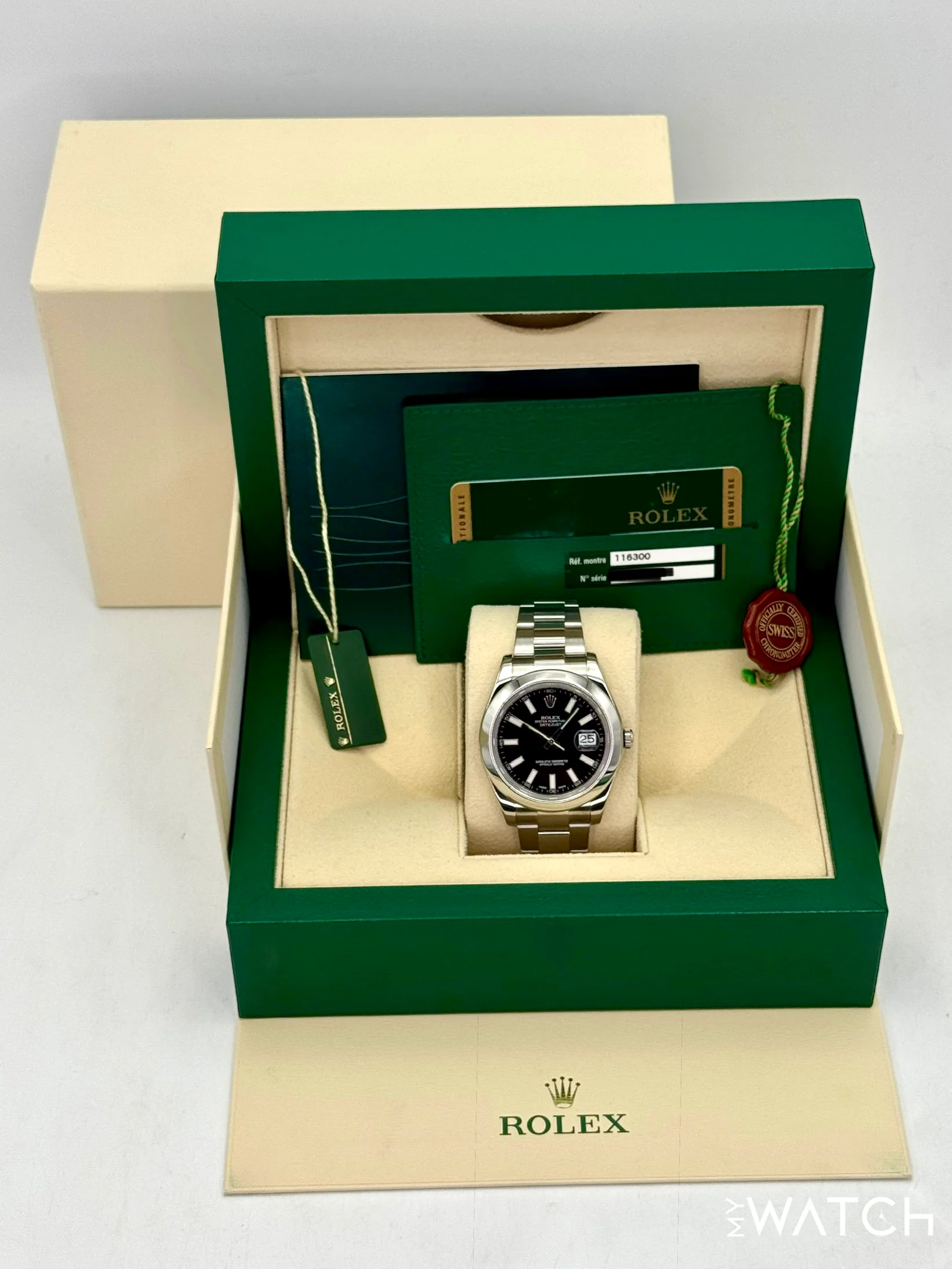 2014 Rolex Datejust II 41mm 116300 Stainless Steel Oyster Black Dial - Image 9