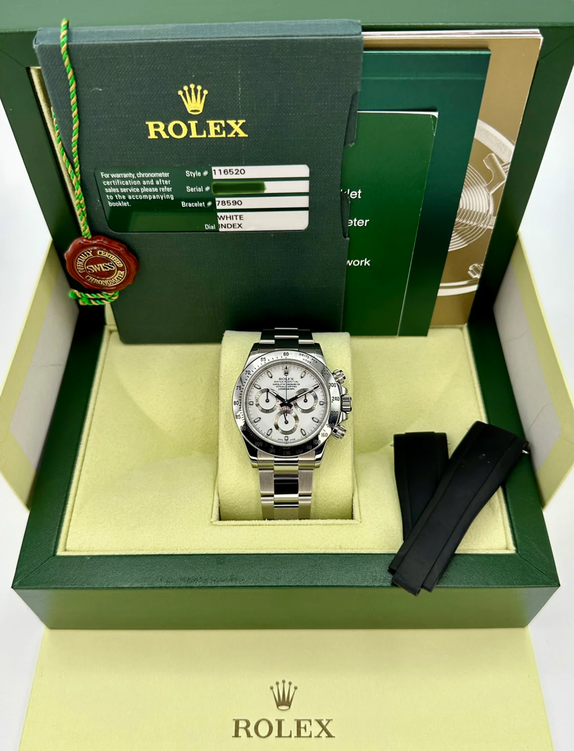 2014 Rolex Daytona 40mm 116520 Stainless Steel White APH Dial - Image 11