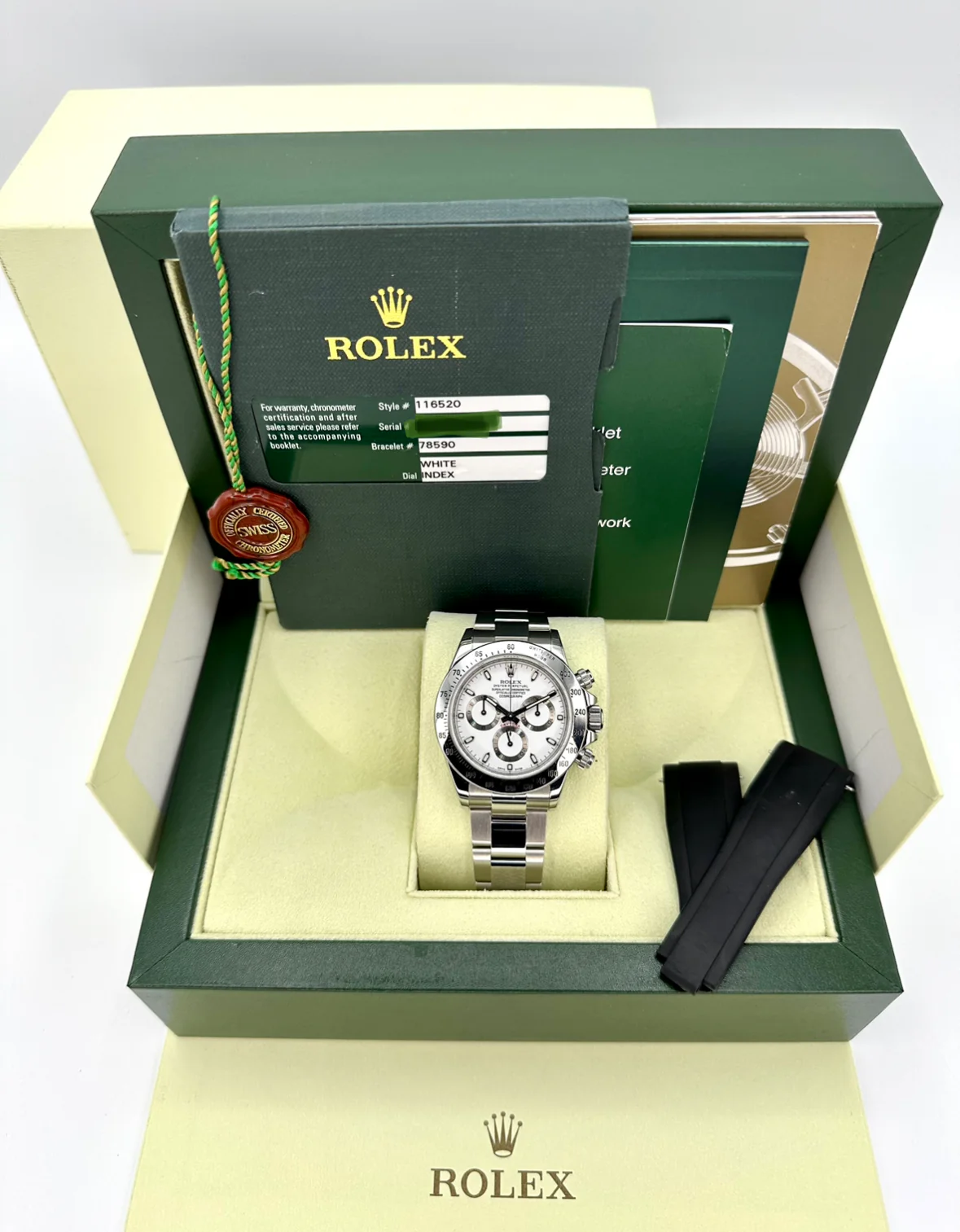2014 Rolex Daytona 40mm 116520 Stainless Steel White APH Dial - Image 12