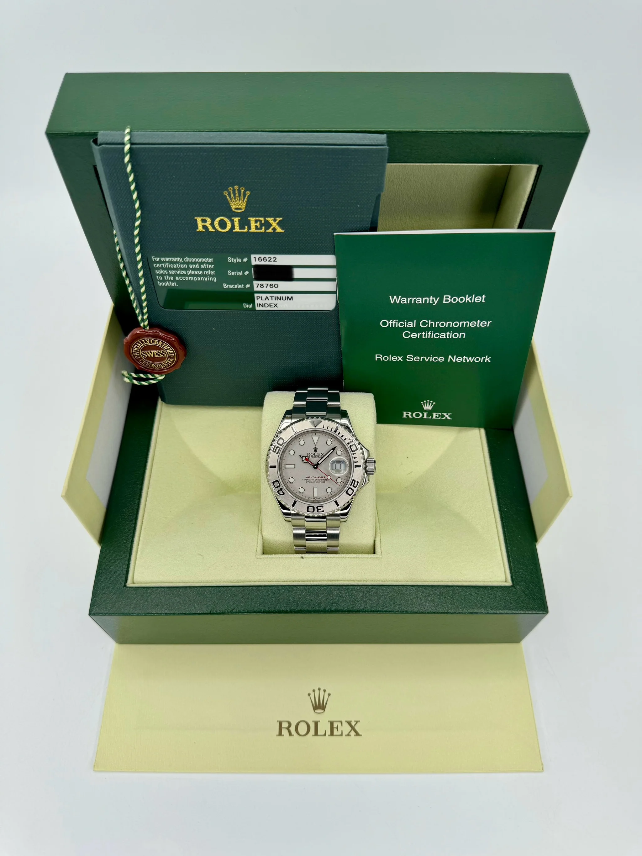 2014 Rolex Yacht-Master 40mm 16622 Platinum Bezel and Dial - Image 11