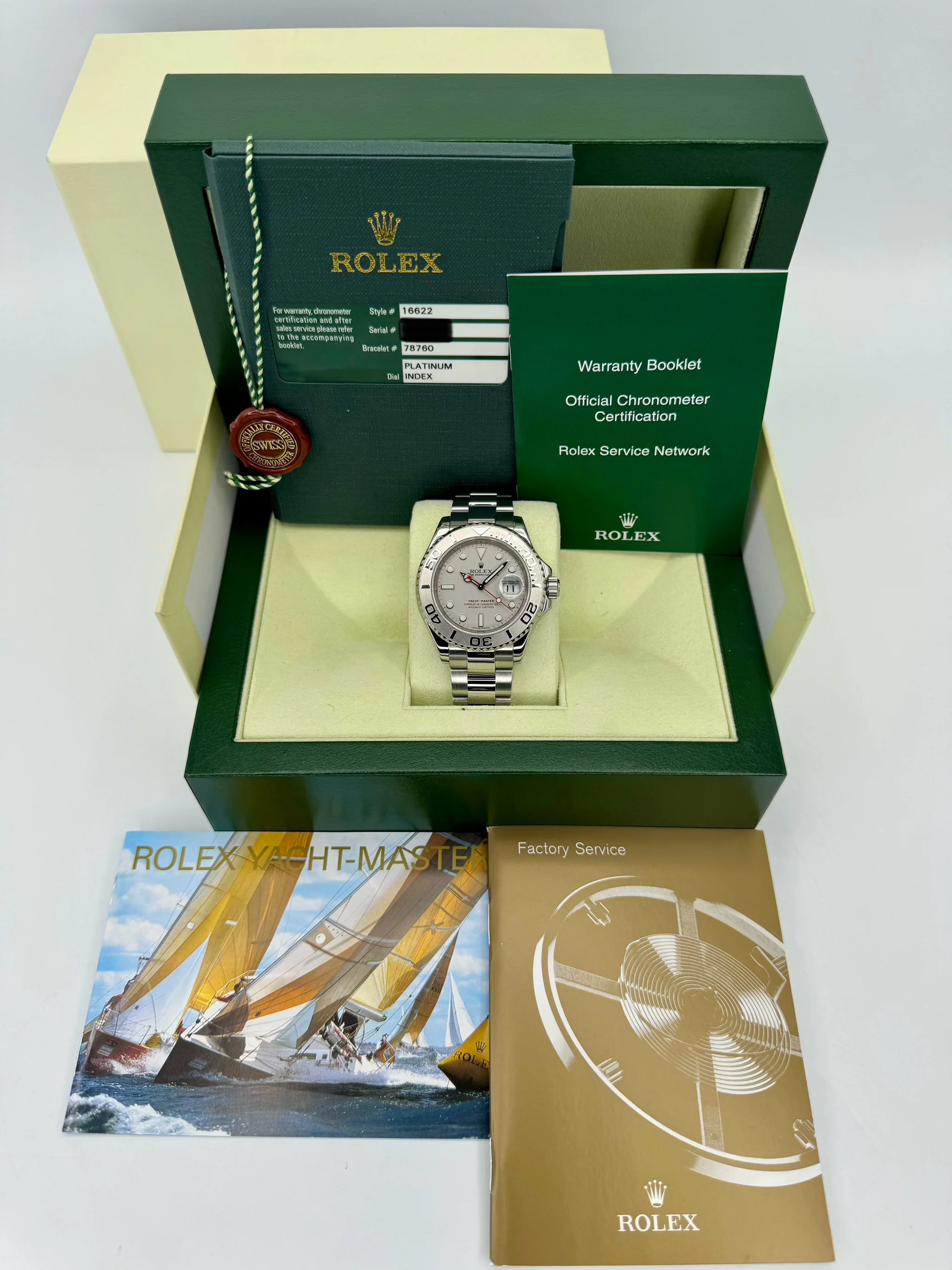 2014 Rolex Yacht-Master 40mm 16622 Platinum Bezel and Dial - Image 12