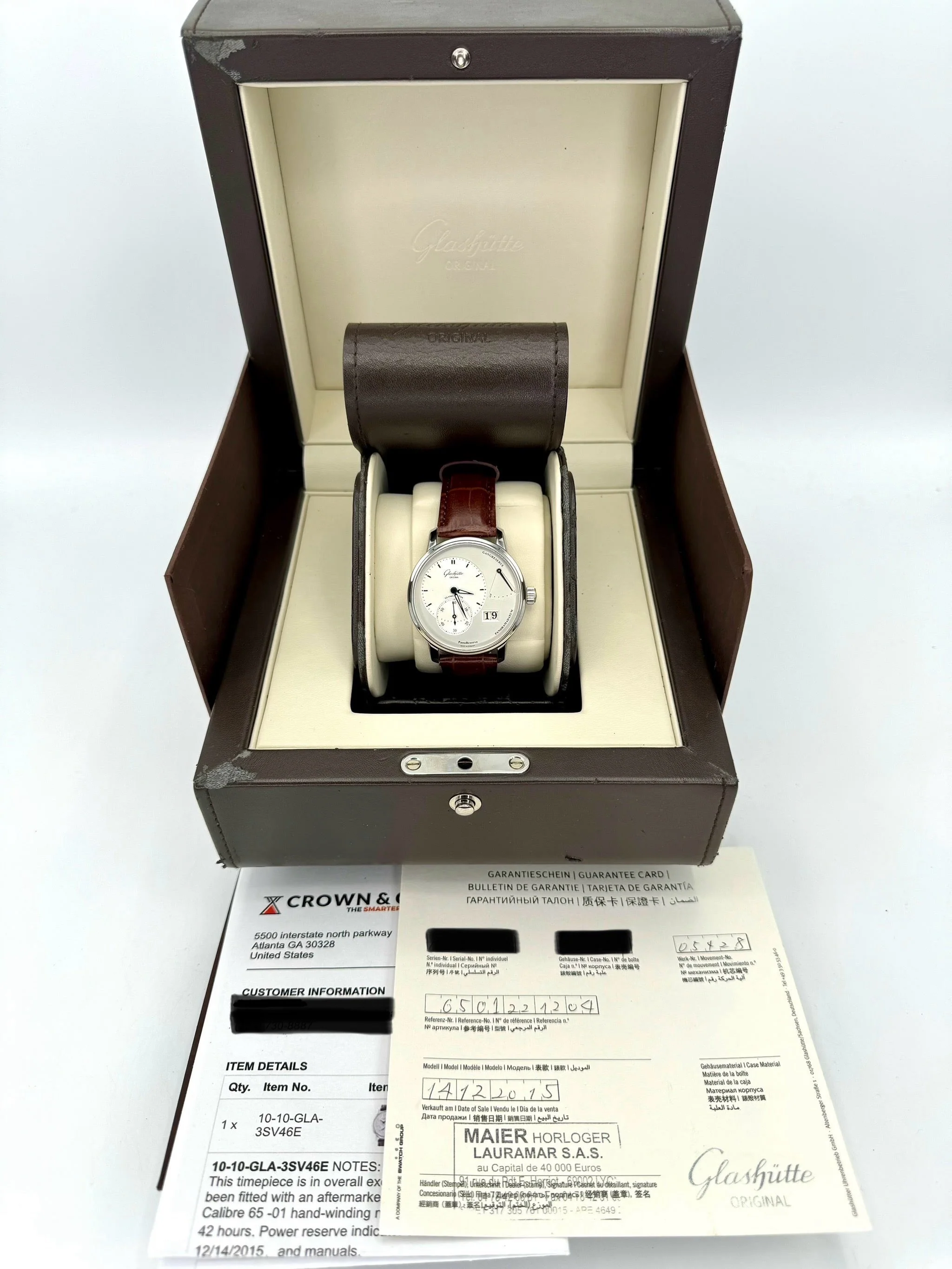 2015 Glashutte Original Panoreserve 40mm 1-65-01-22-12-04 Silver Dial - Image 12