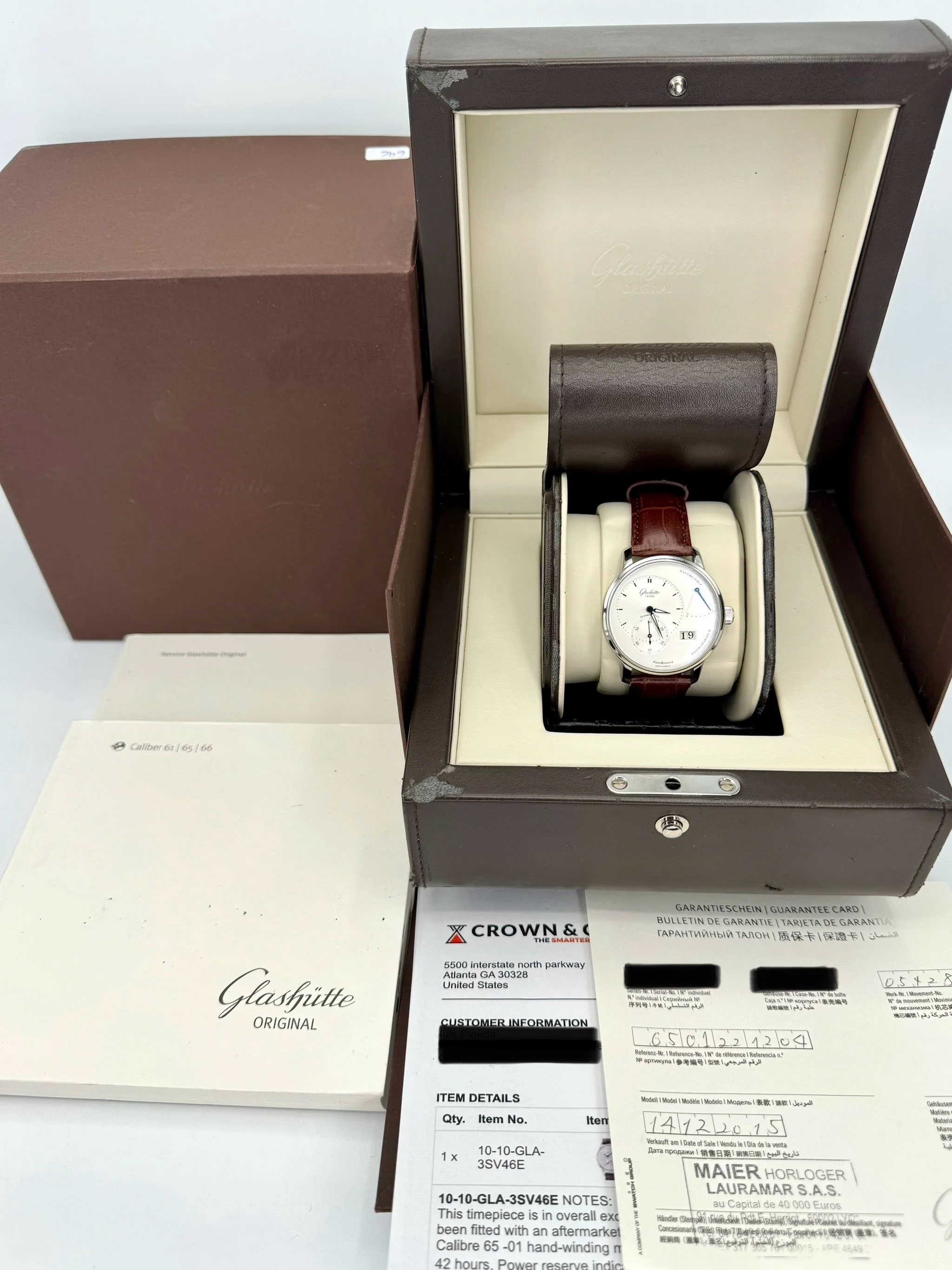 2015 Glashutte Original Panoreserve 40mm 1-65-01-22-12-04 Silver Dial - Image 13