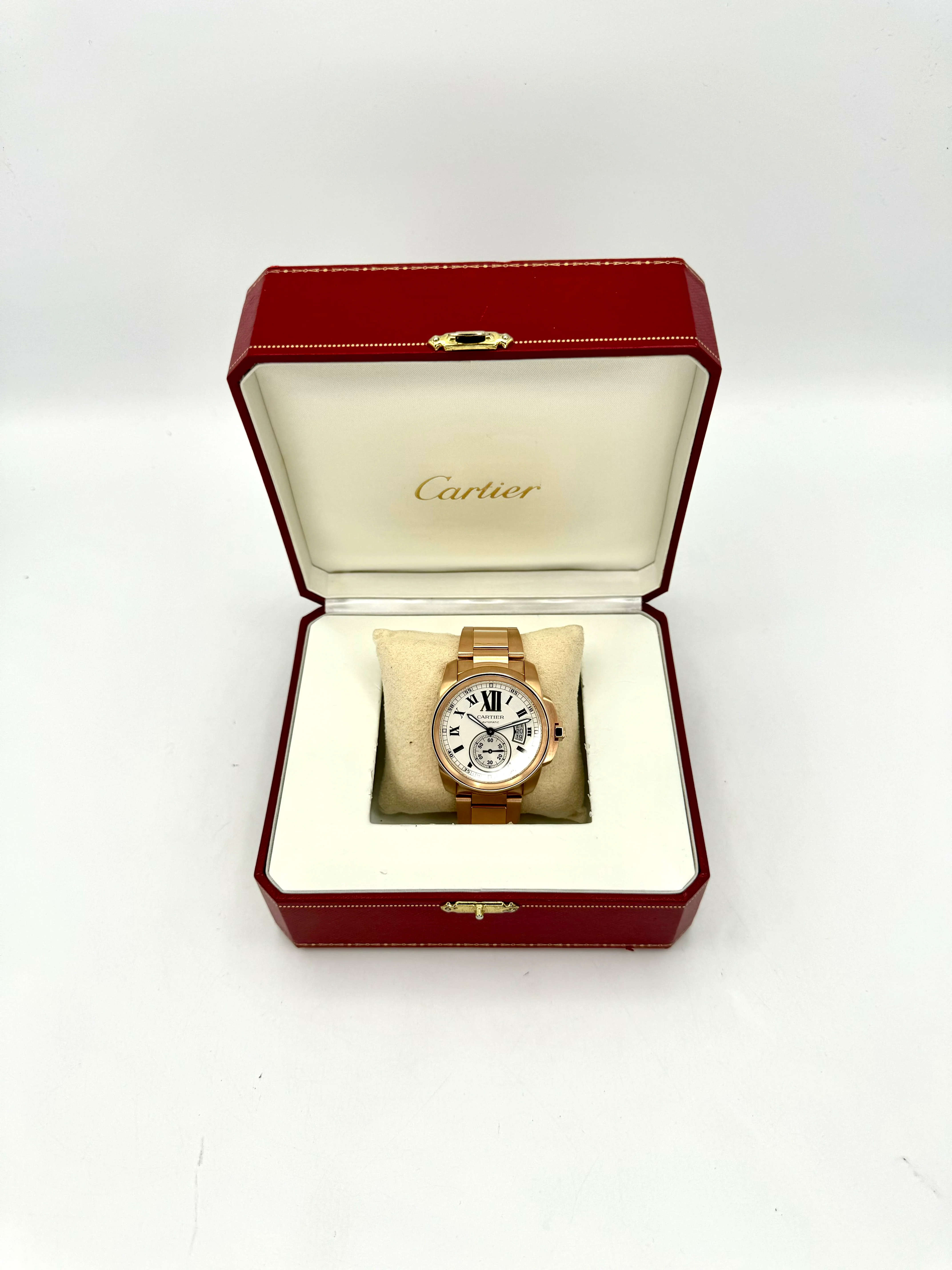 2016 Cartier Calibre de Cartier 42mm W7100018 Rose Gold White Dial - Image 15