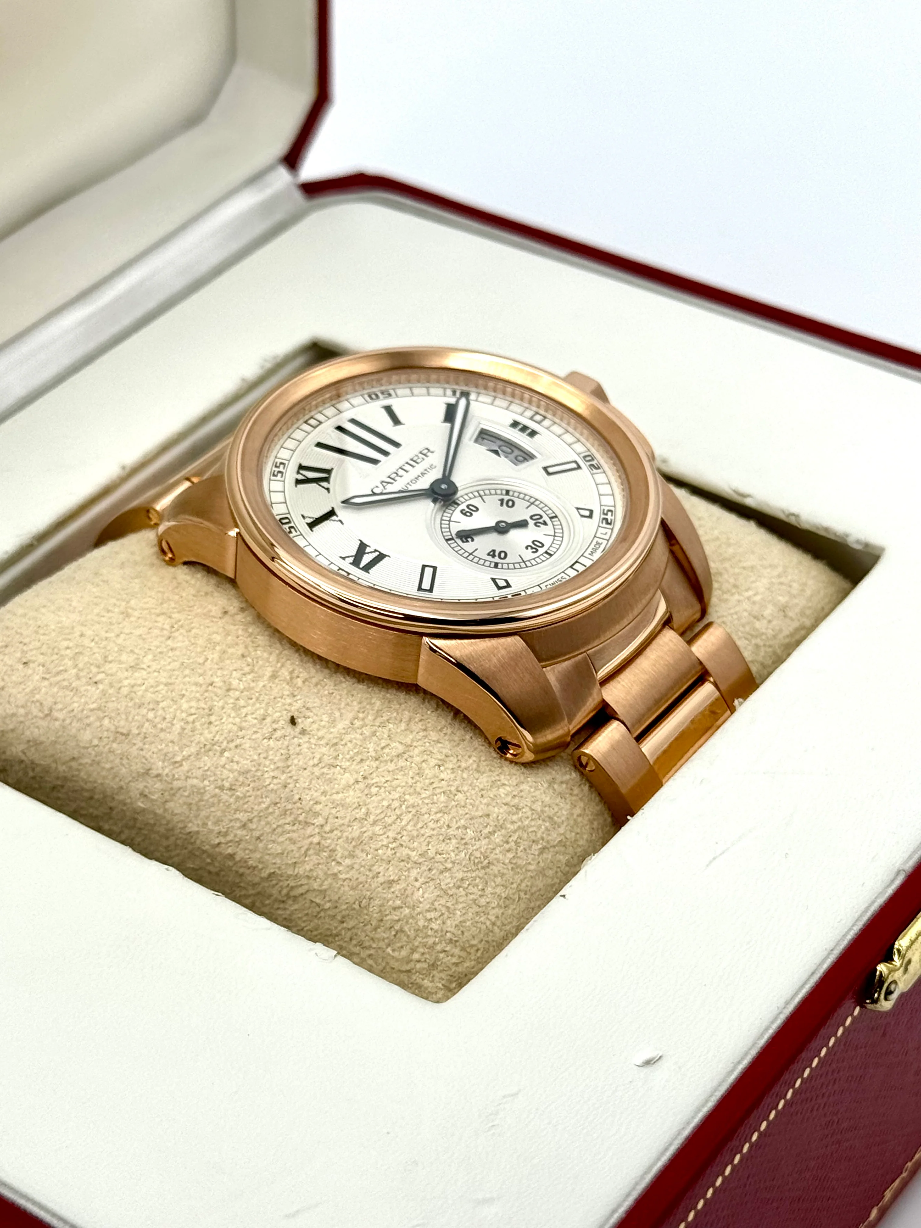 2016 Cartier Calibre de Cartier 42mm W7100018 Rose Gold White Dial - Image 6