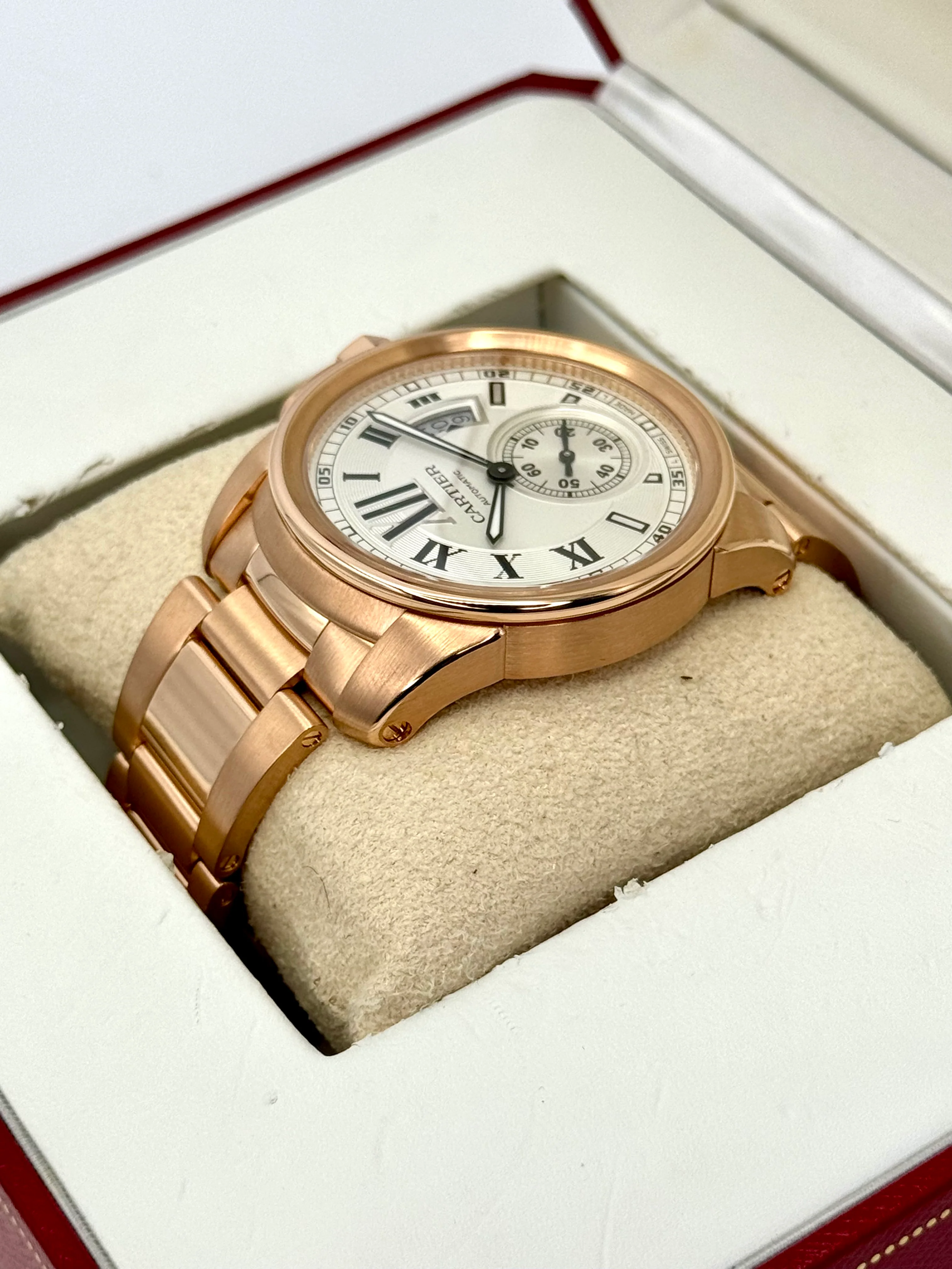 2016 Cartier Calibre de Cartier 42mm W7100018 Rose Gold White Dial - Image 7