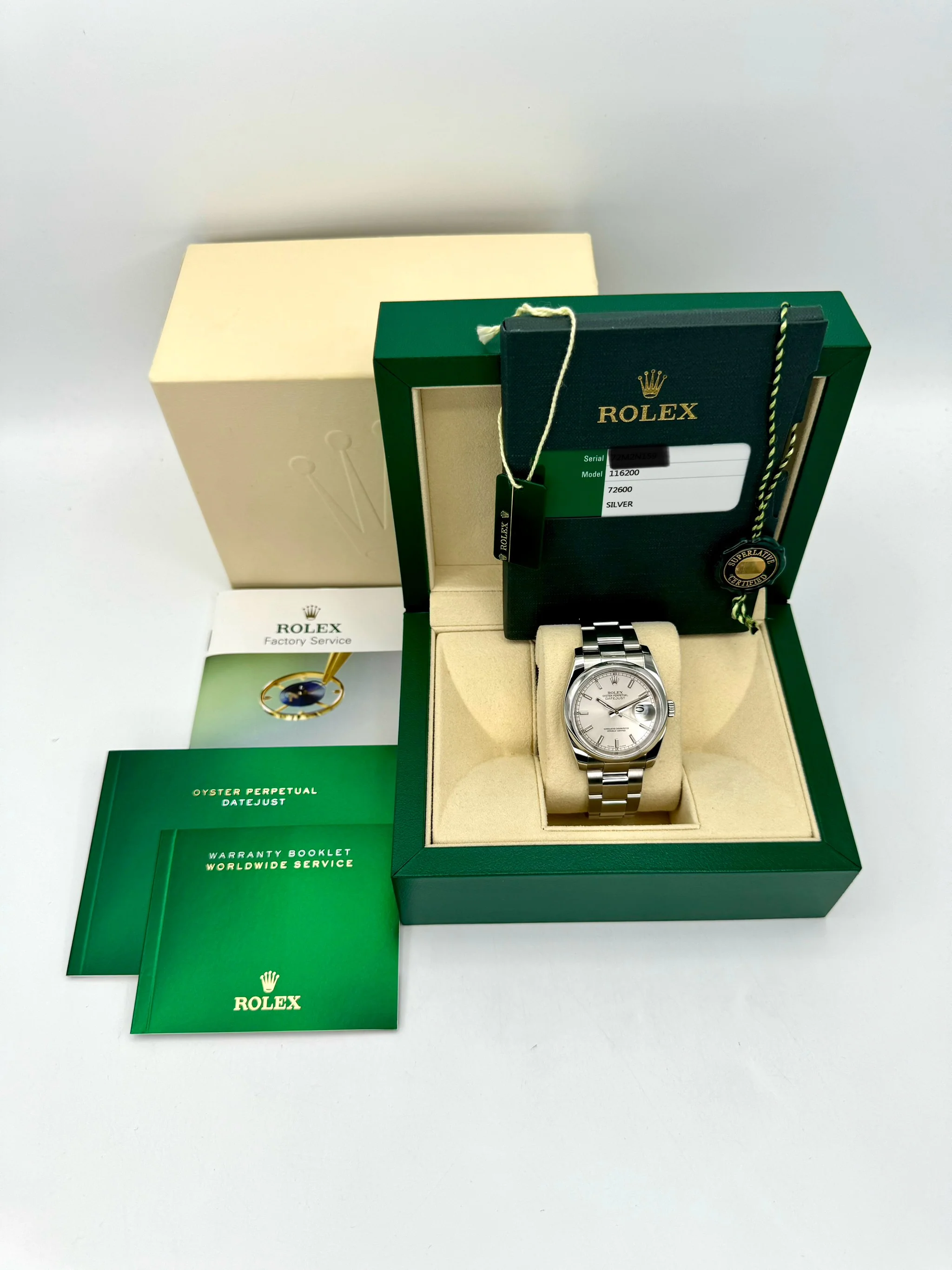 2016 Rolex Datejust 36mm 116200 Stainless Steel Oyster Silver Dial - Image 12