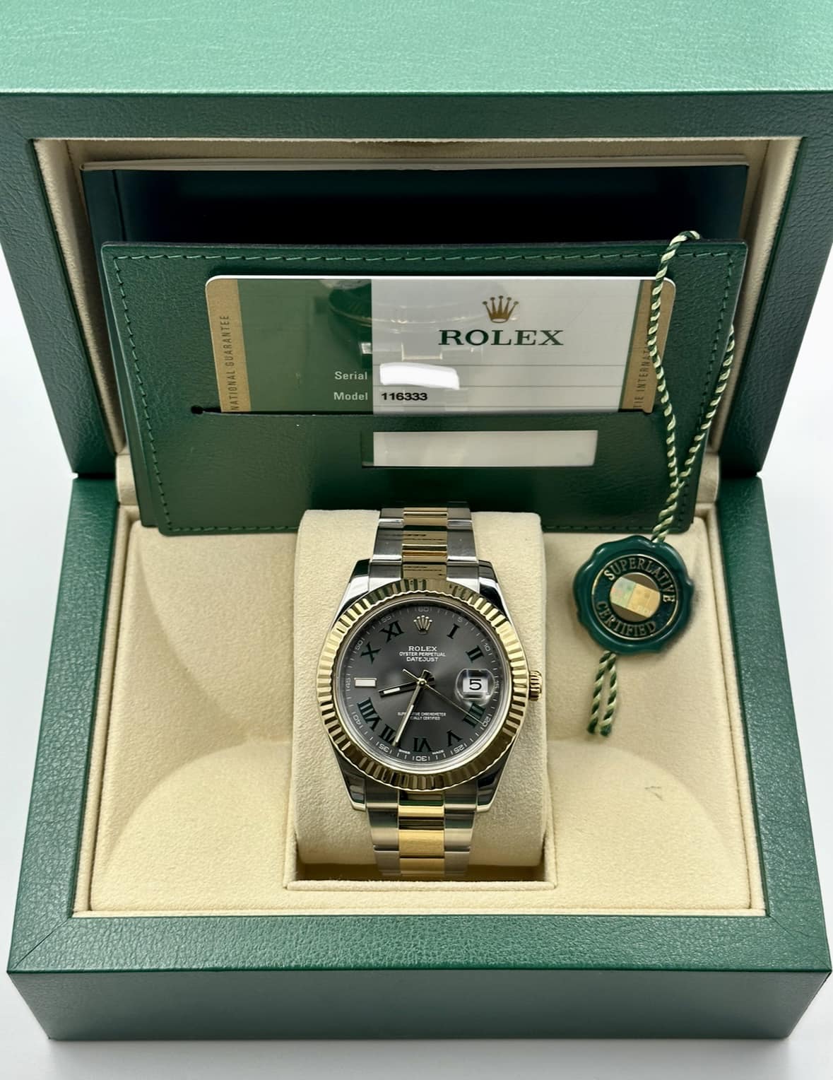 2016 Rolex Datejust 41mm 116333 Two-Tone Oyster Wimbledon Dial - Image 11