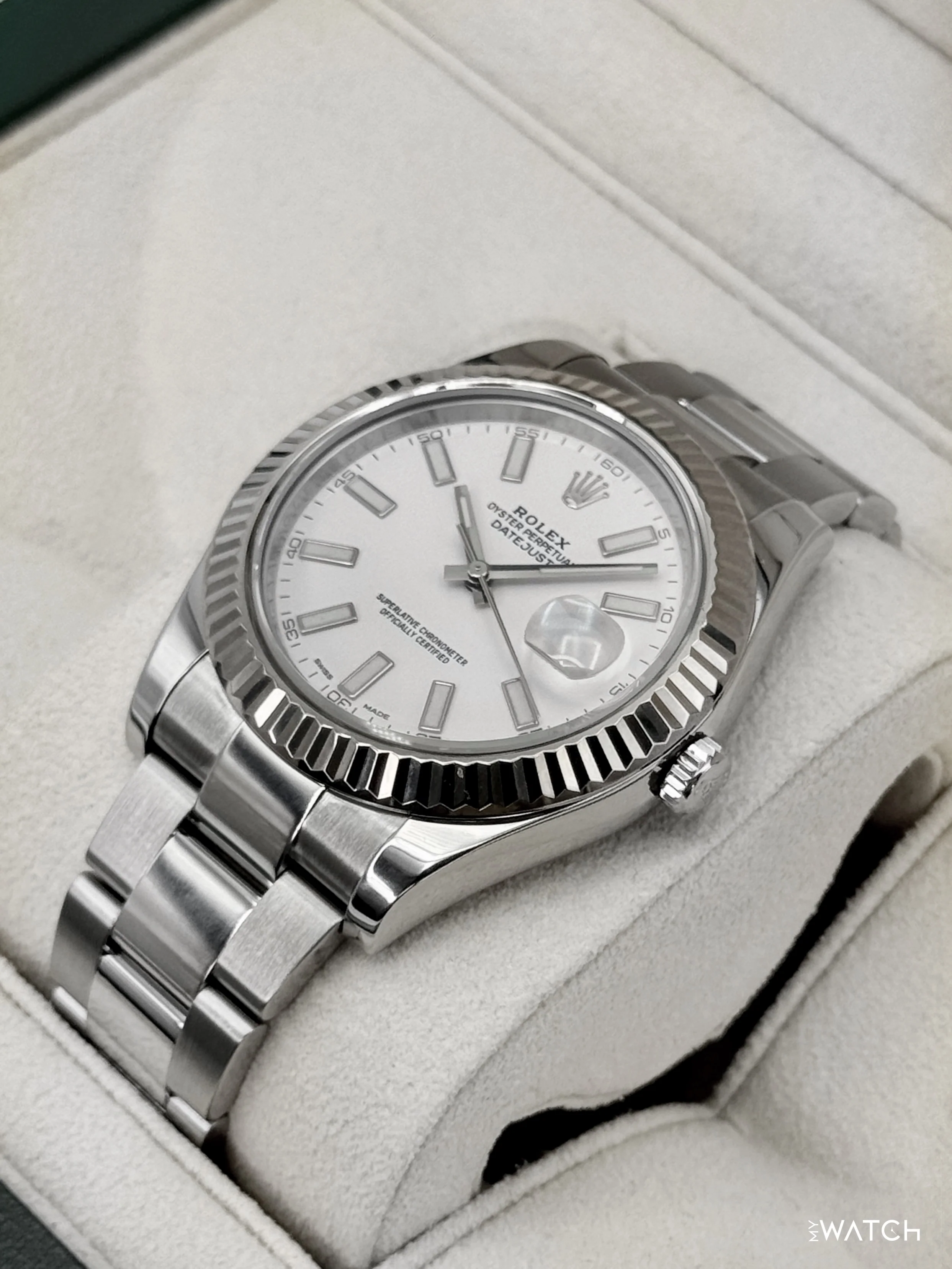2016 Rolex Datejust II 41mm 116334 Stainless Steel Oyster White Dial - Image 5