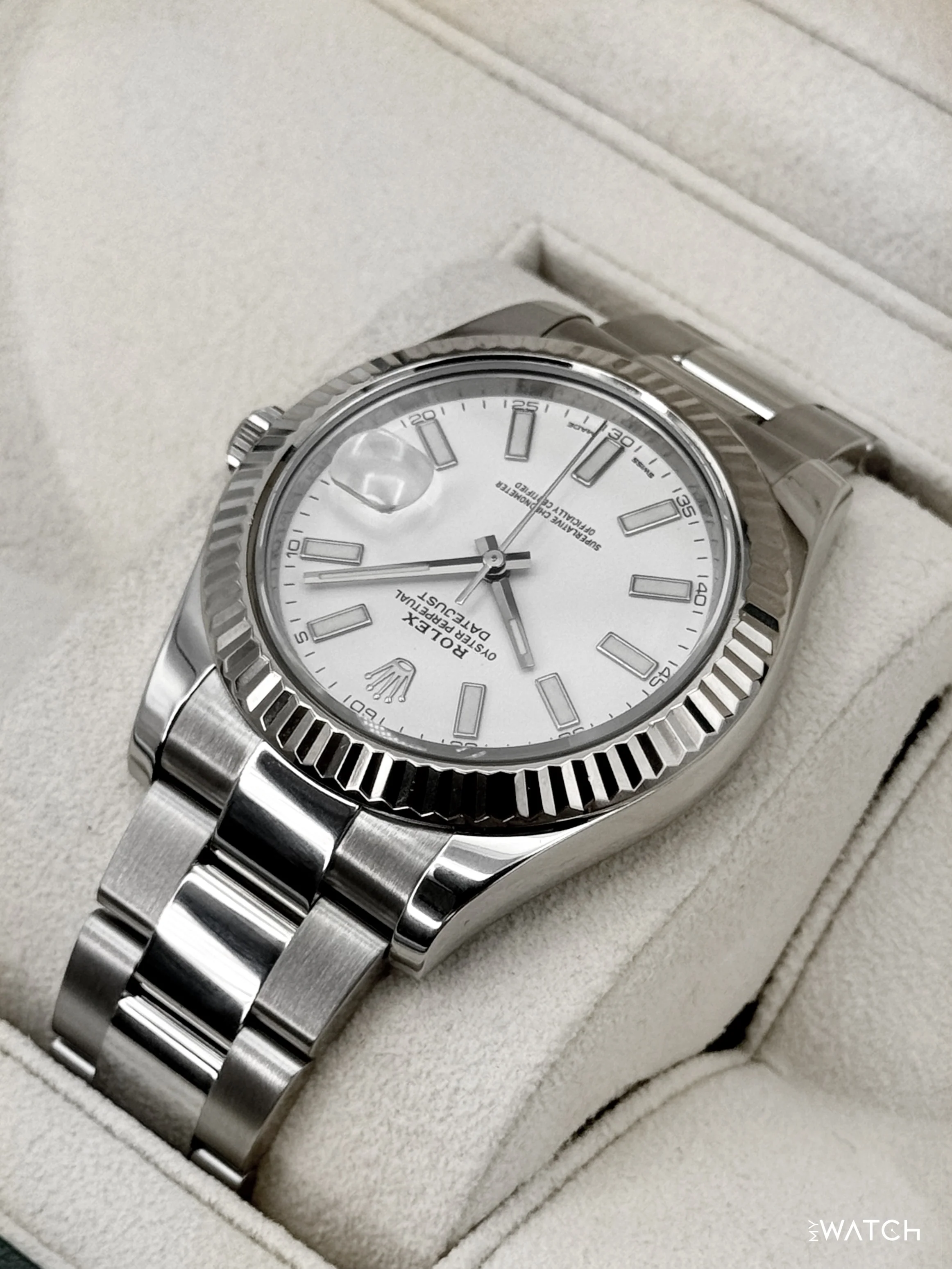 2016 Rolex Datejust II 41mm 116334 Stainless Steel Oyster White Dial - Image 7