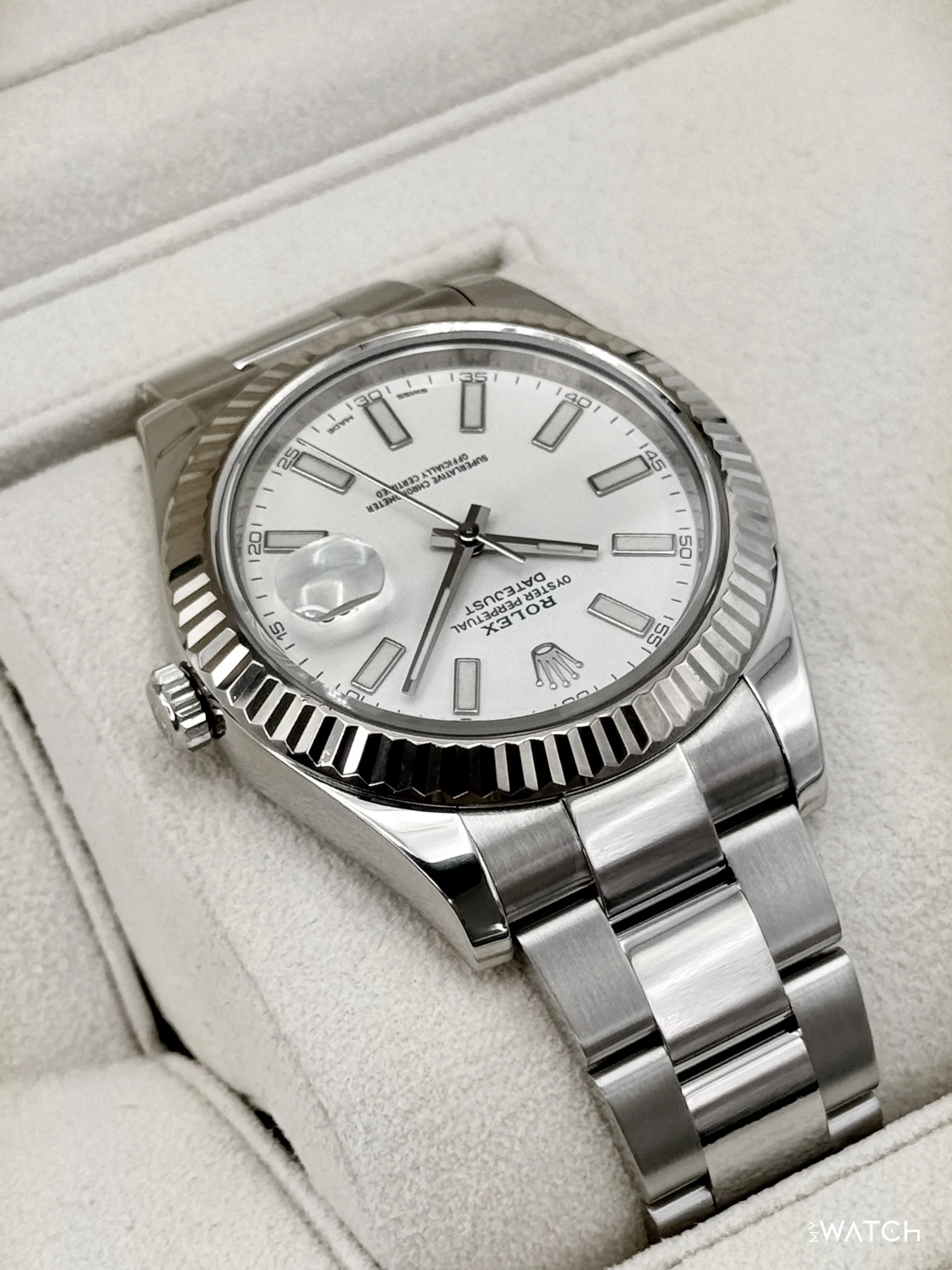 2016 Rolex Datejust II 41mm 116334 Stainless Steel Oyster White Dial - Image 8