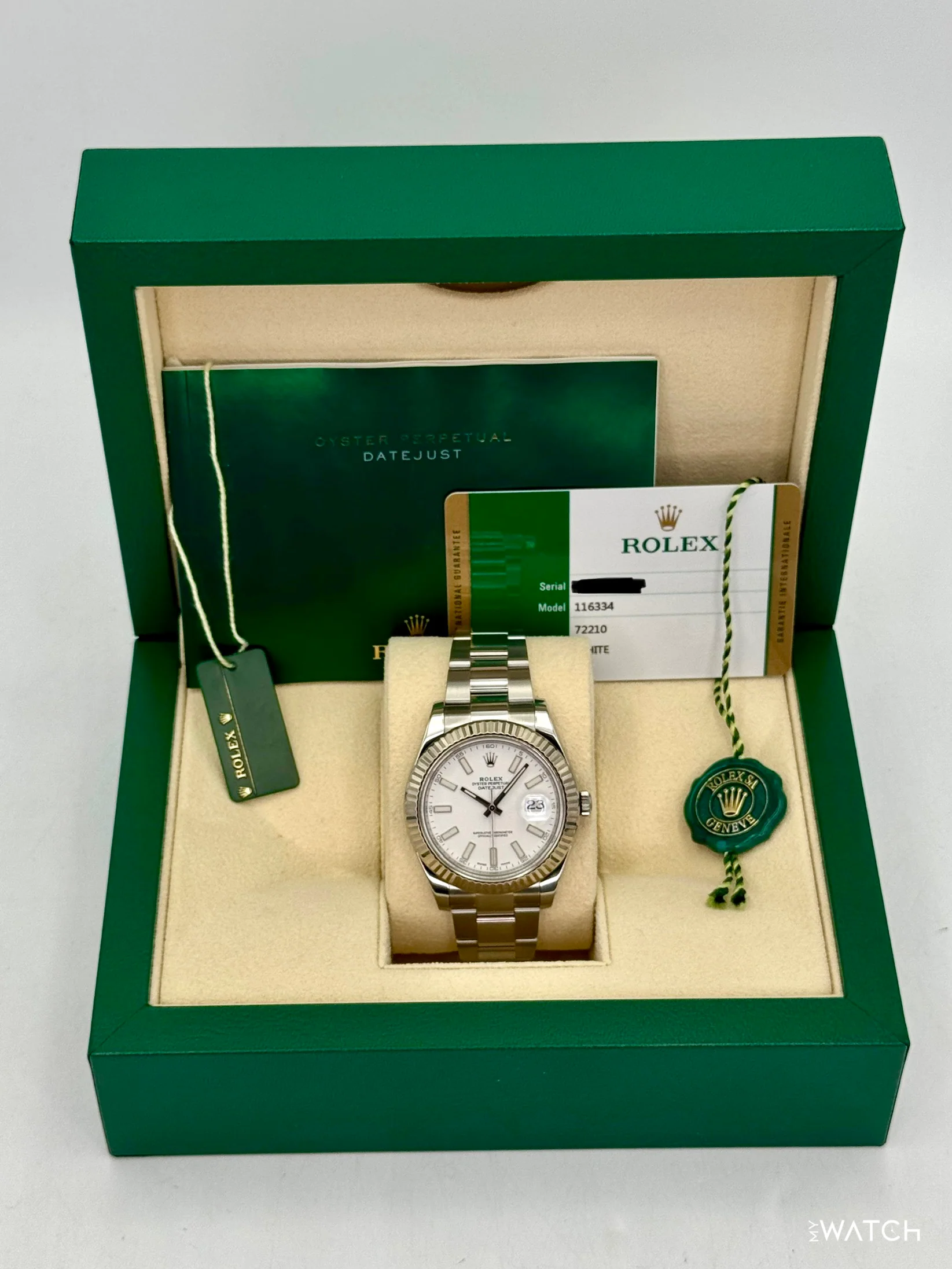 2016 Rolex Datejust II 41mm 116334 Stainless Steel Oyster White Dial - Image 9