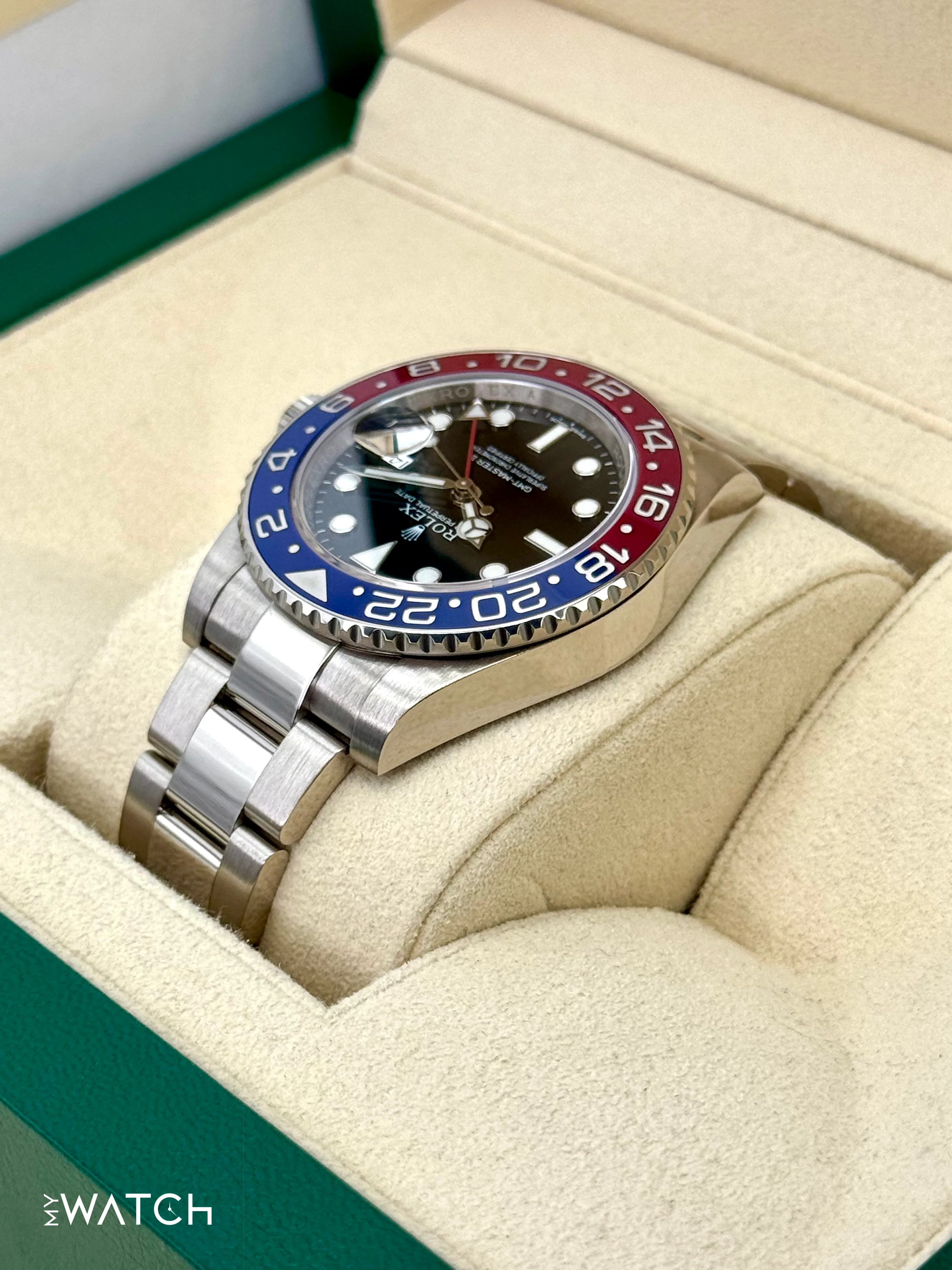2016 Rolex GMT-Master II "Pepsi" 40mm 116719BLRO White Gold Black Dial - Image 7
