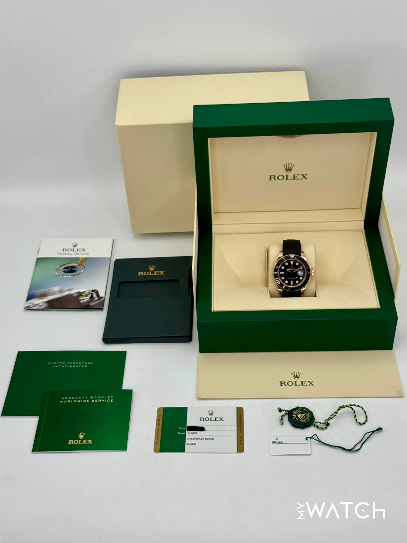 2016 Rolex Yacht-Master 40mm 116655 Rose Gold Oysterflex Black Dial - Image 10