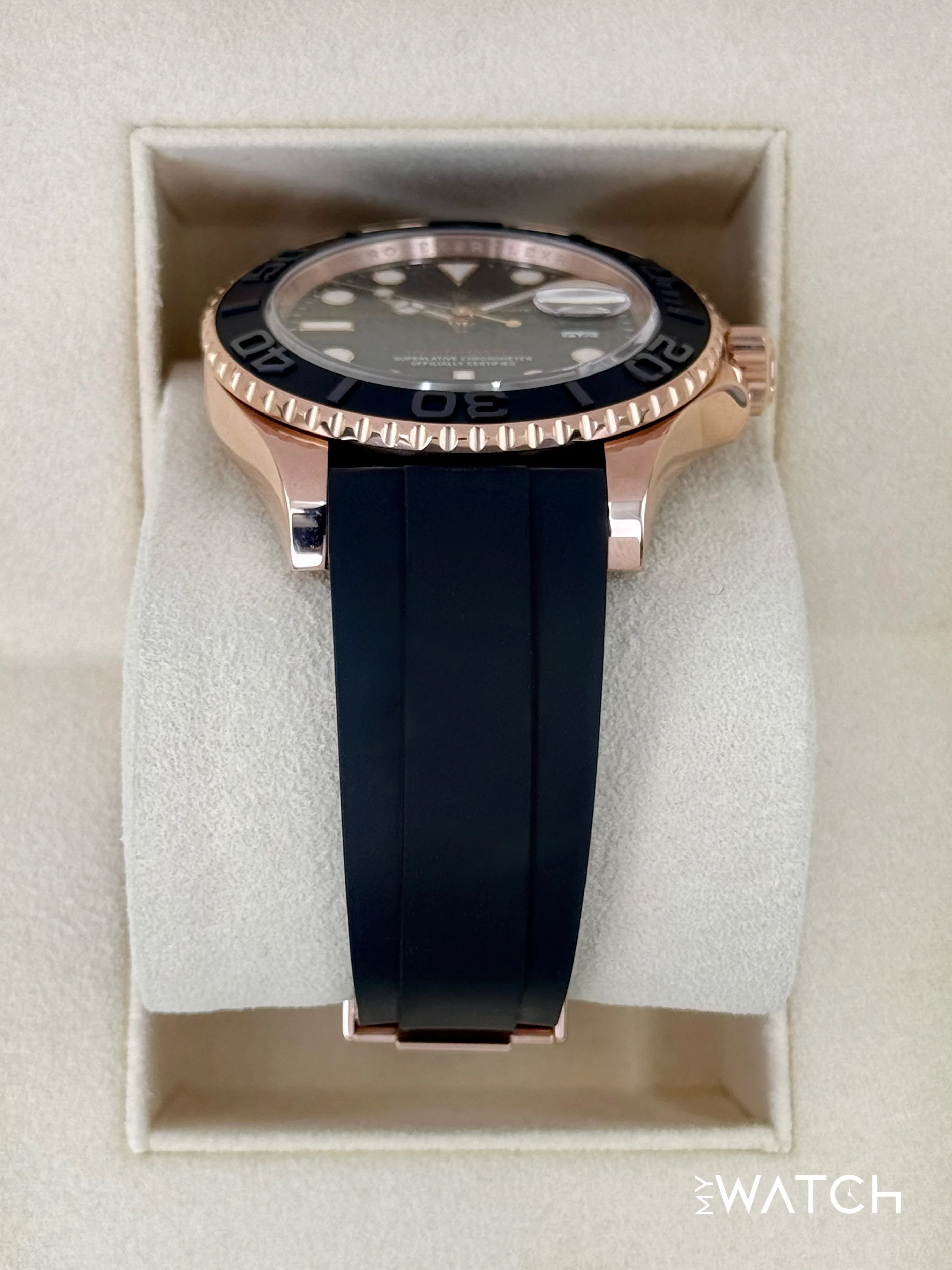 2016 Rolex Yacht-Master 40mm 116655 Rose Gold Oysterflex Black Dial - Image 3