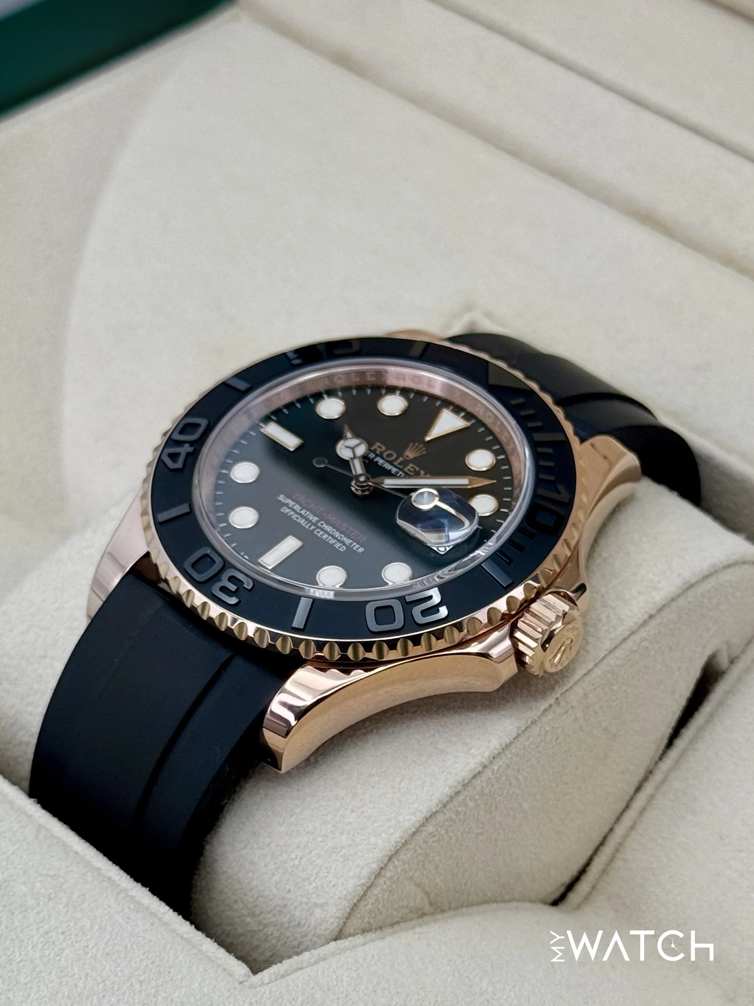 2016 Rolex Yacht-Master 40mm 116655 Rose Gold Oysterflex Black Dial - Image 5