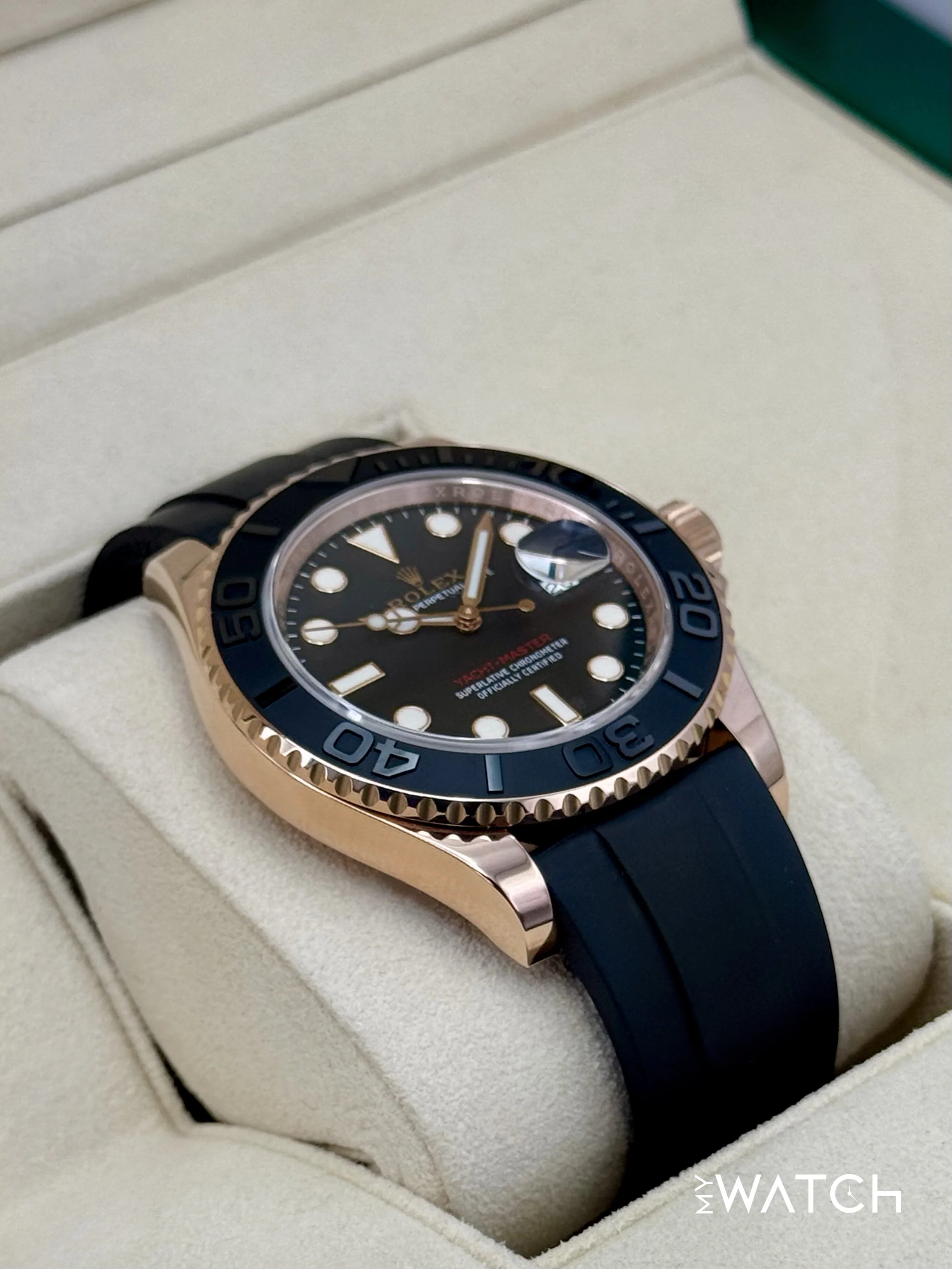 2016 Rolex Yacht-Master 40mm 116655 Rose Gold Oysterflex Black Dial - Image 6