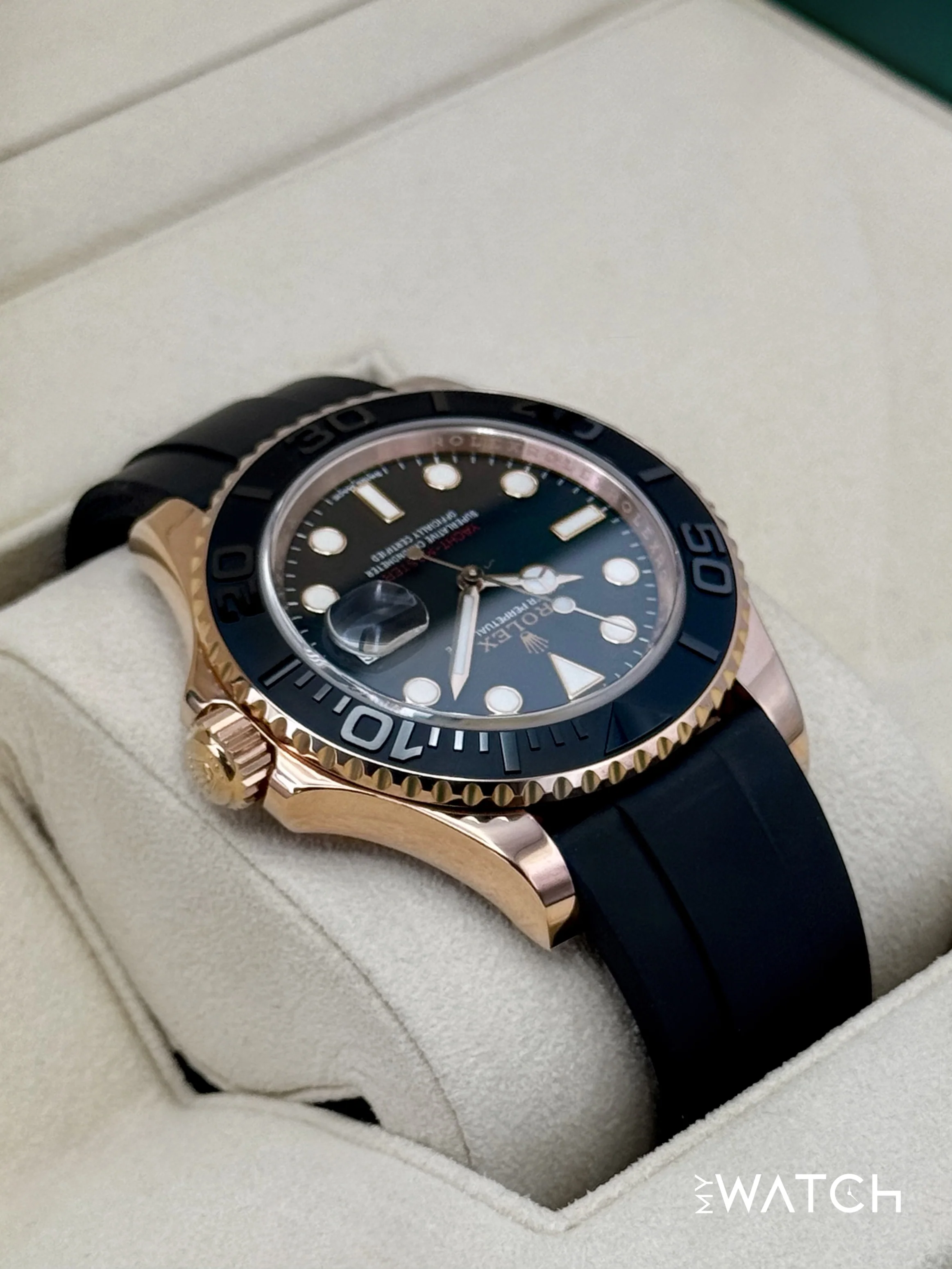 2016 Rolex Yacht-Master 40mm 116655 Rose Gold Oysterflex Black Dial - Image 8