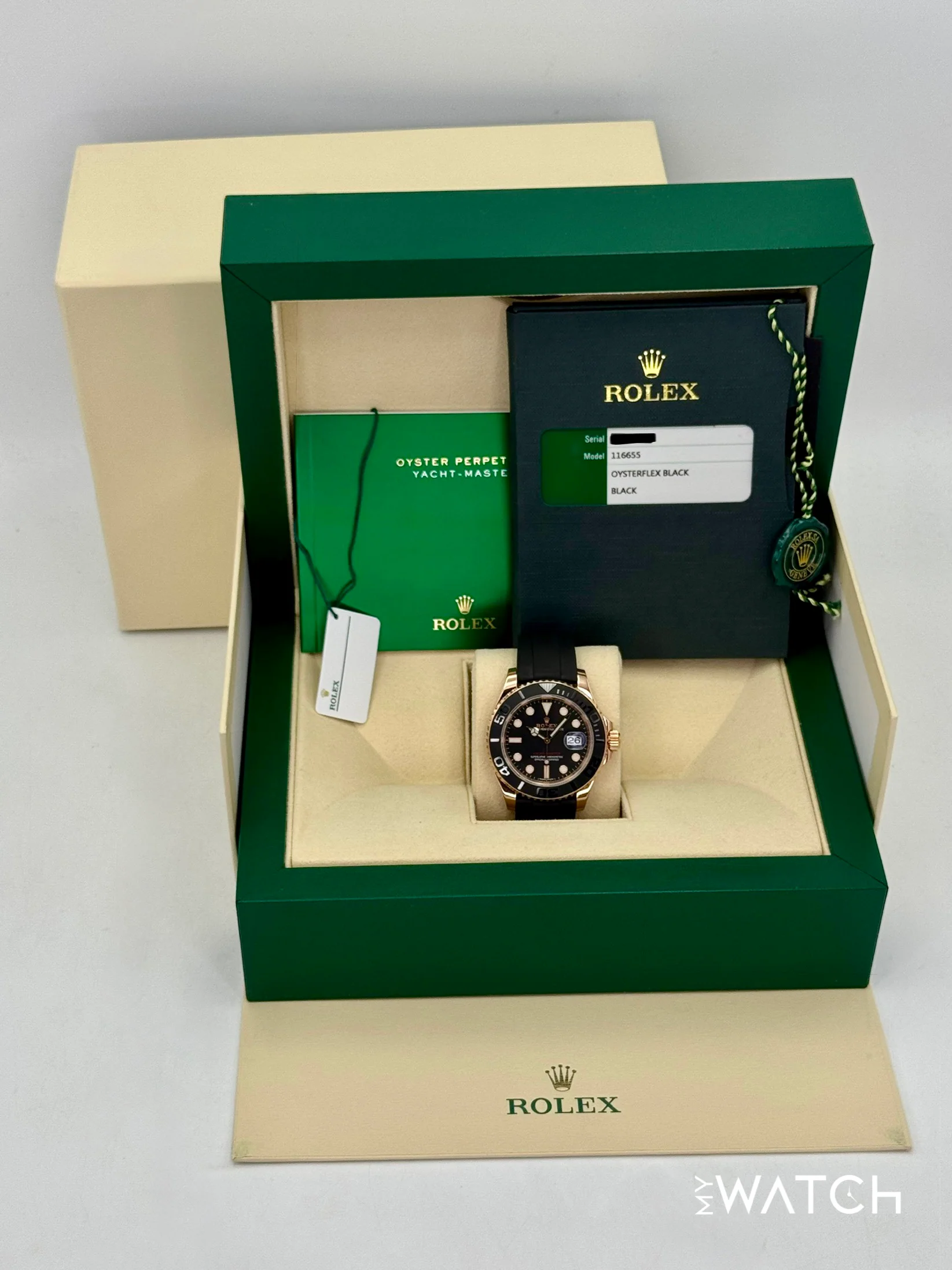 2016 Rolex Yacht-Master 40mm 116655 Rose Gold Oysterflex Black Dial - Image 9