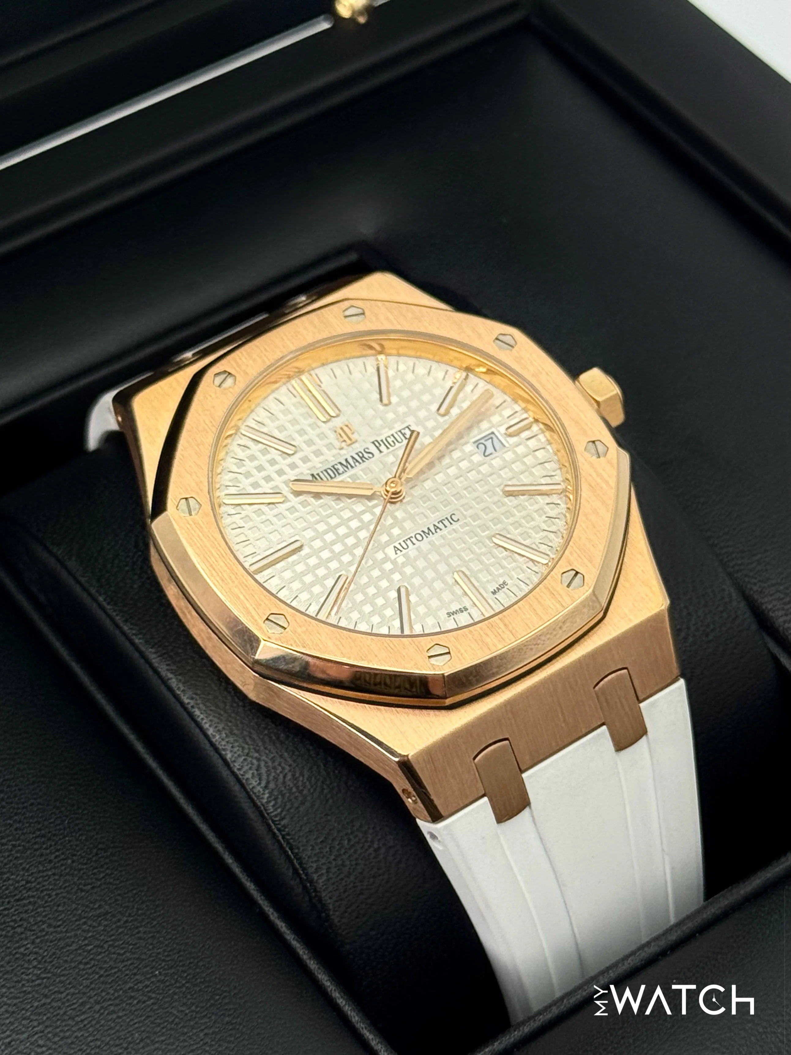 2017 Audemars Piguet Royal Oak 41mm 15400OR Rose Gold White Dial - Image 6
