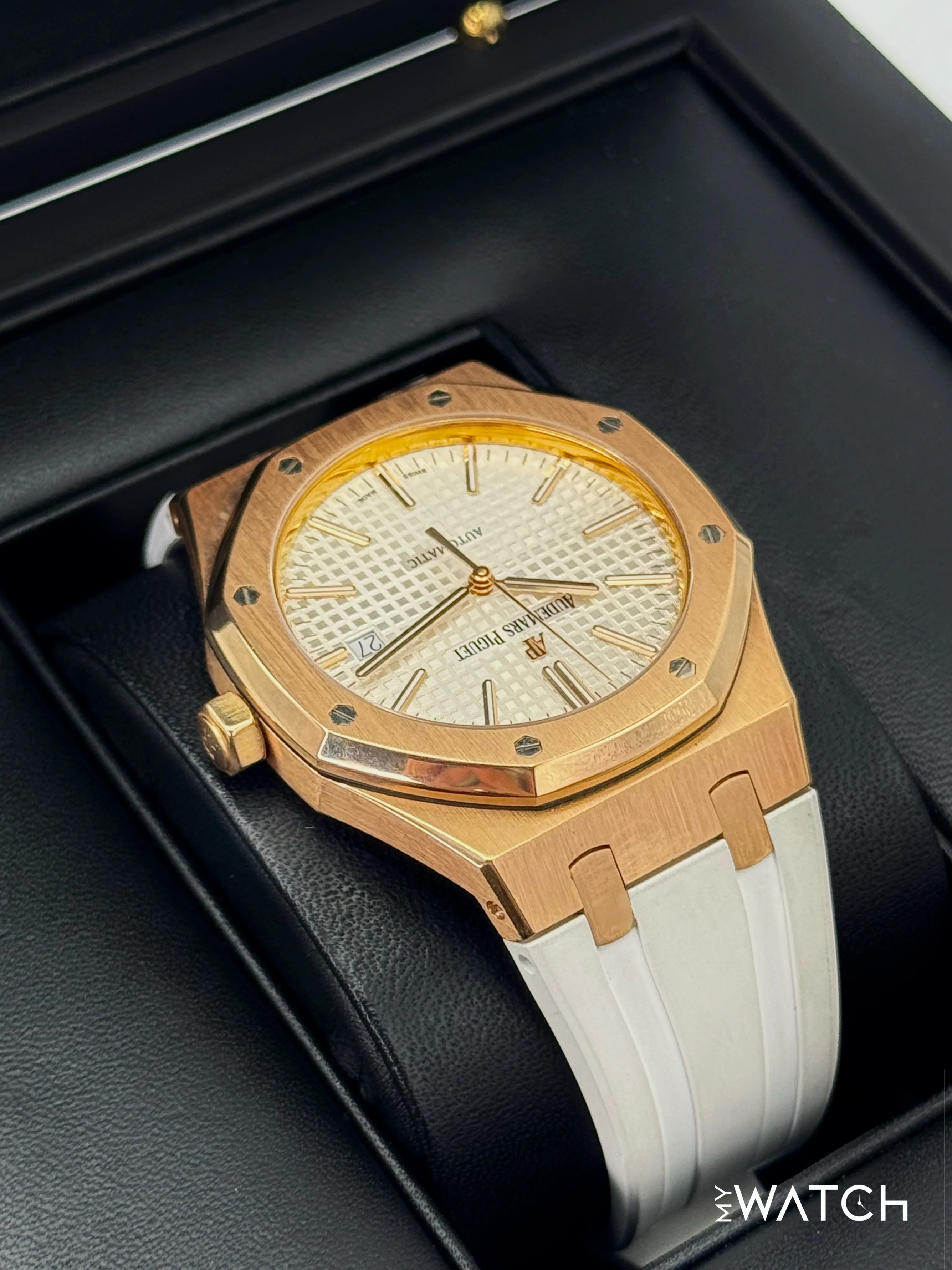 2017 Audemars Piguet Royal Oak 41mm 15400OR Rose Gold White Dial - Image 8