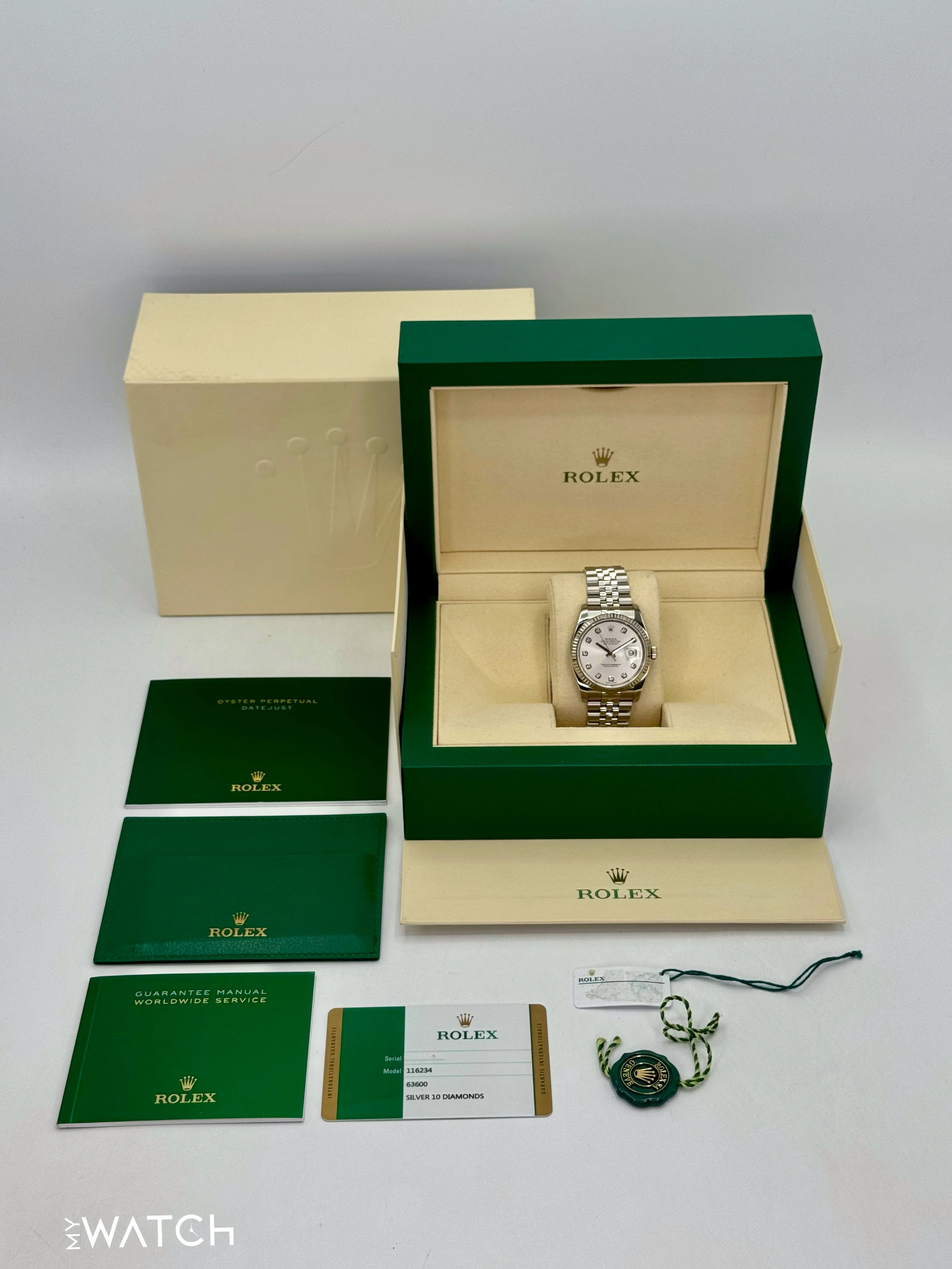 2017 Rolex Datejust 36mm 116234 Stainless Steel Jubilee Silver Diamond Dial - Image 10