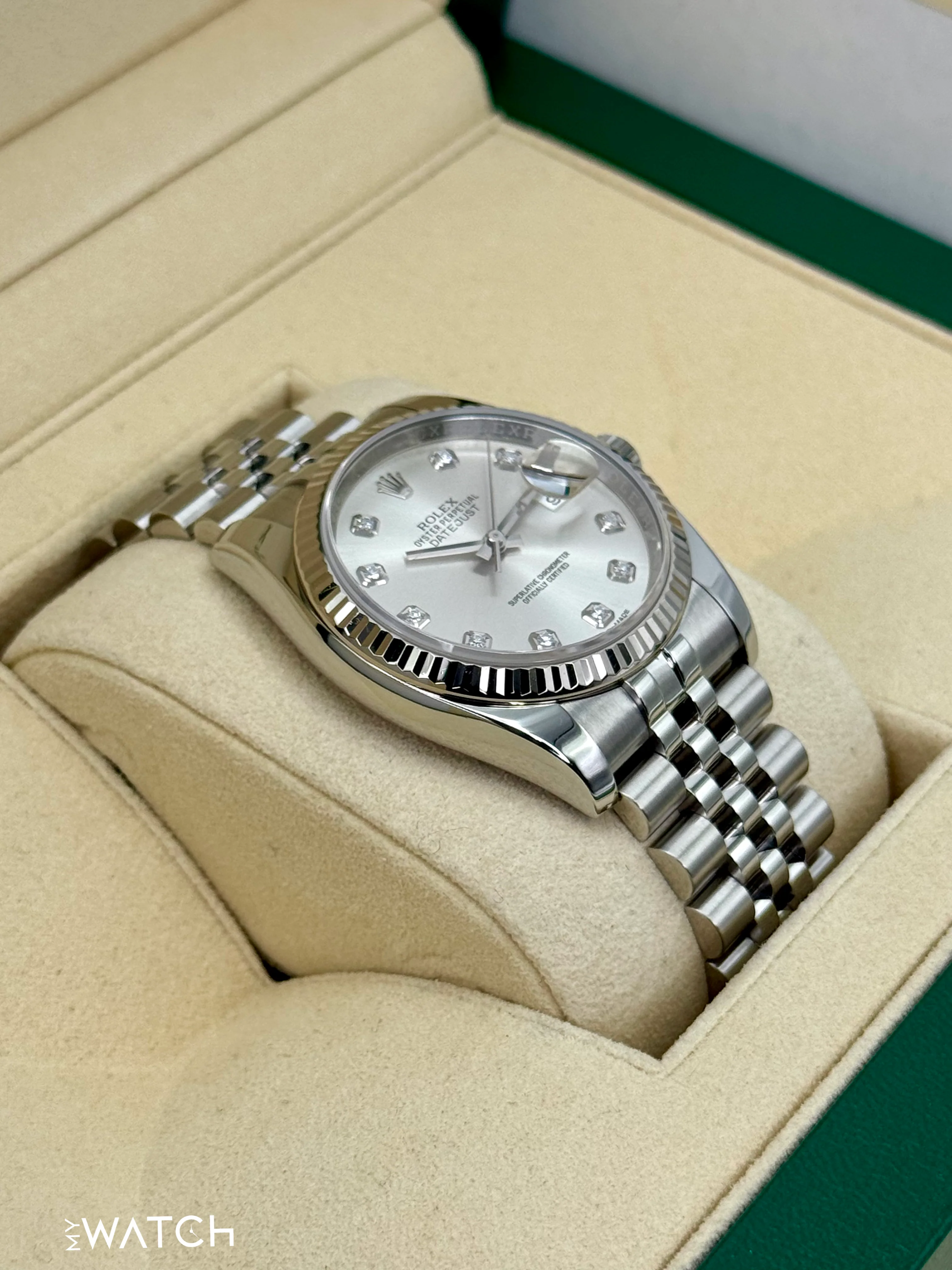 2017 Rolex Datejust 36mm 116234 Stainless Steel Jubilee Silver Diamond Dial - Image 6