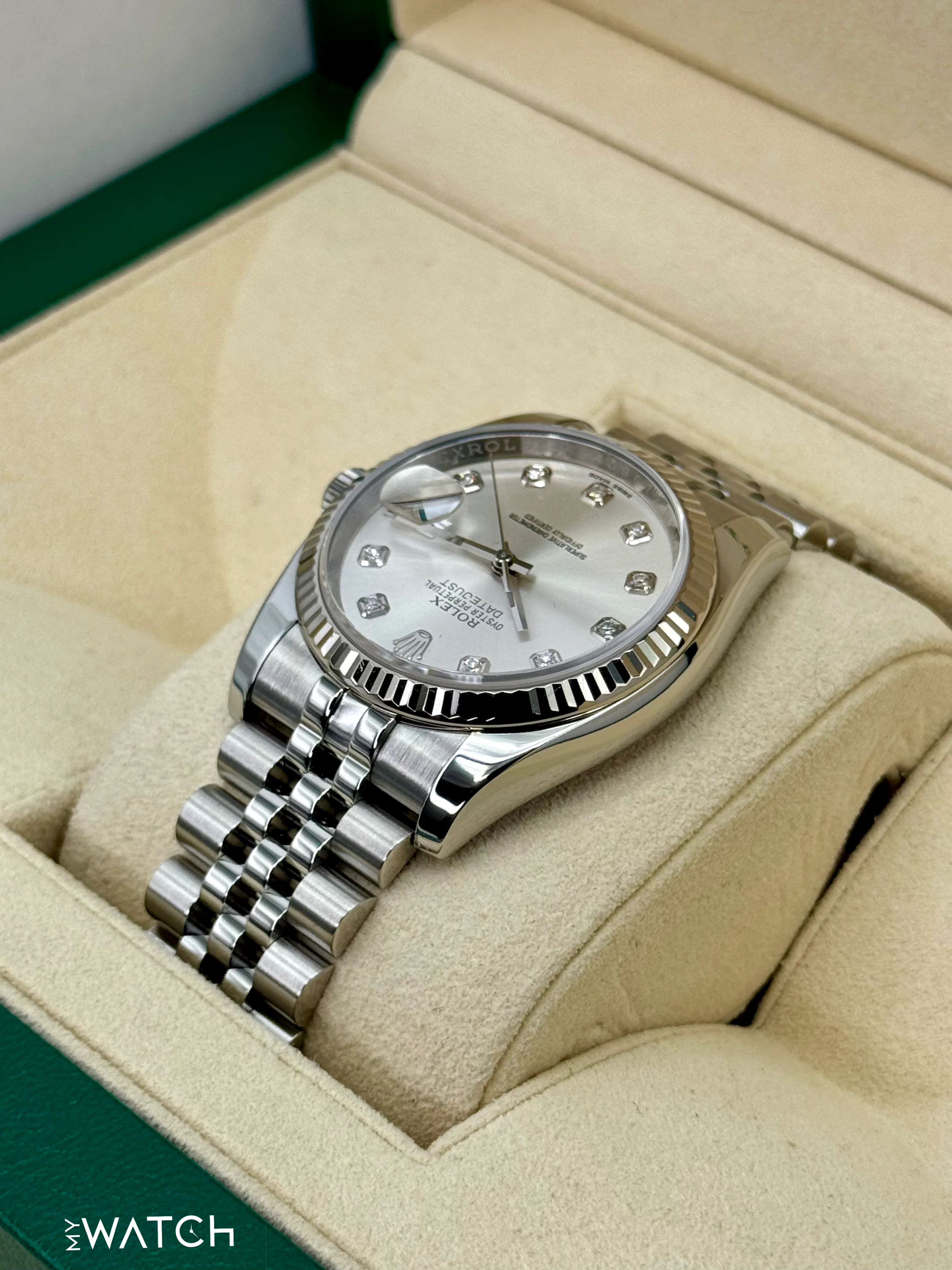 2017 Rolex Datejust 36mm 116234 Stainless Steel Jubilee Silver Diamond Dial - Image 7