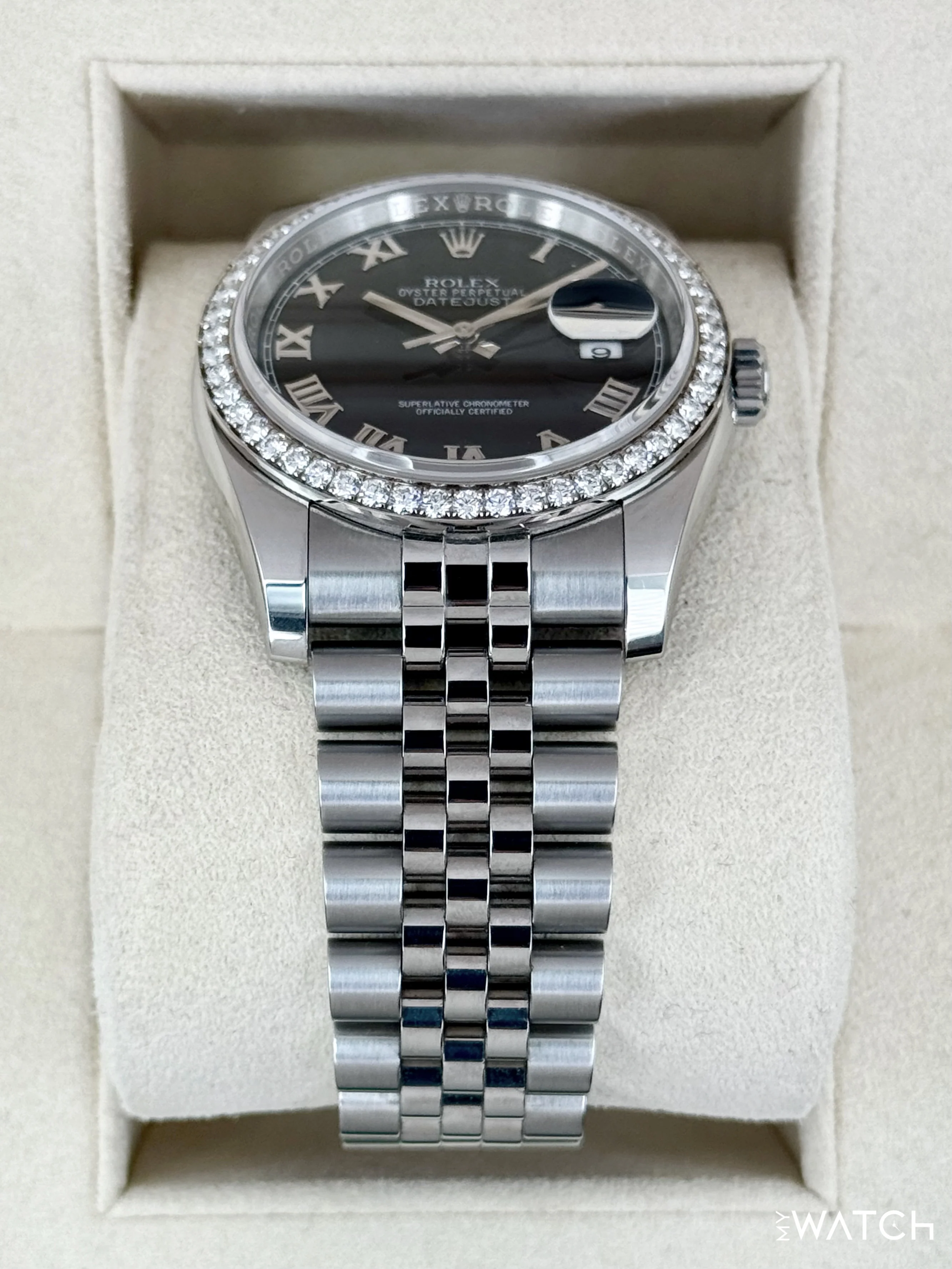 2017 Rolex Datejust 36mm 116244 Stainless Steel Jubilee Black Dial - Image 3