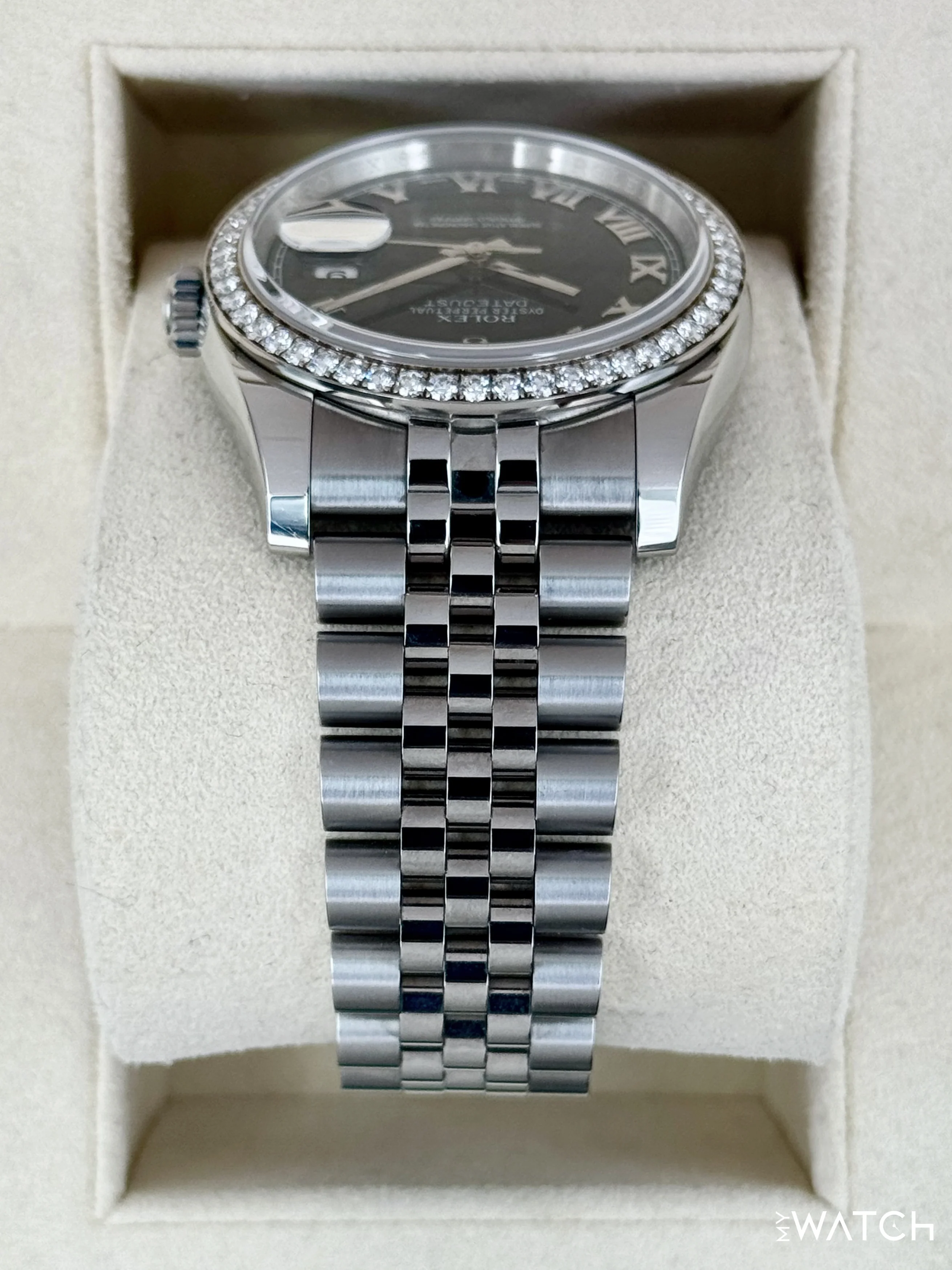 2017 Rolex Datejust 36mm 116244 Stainless Steel Jubilee Black Dial - Image 4