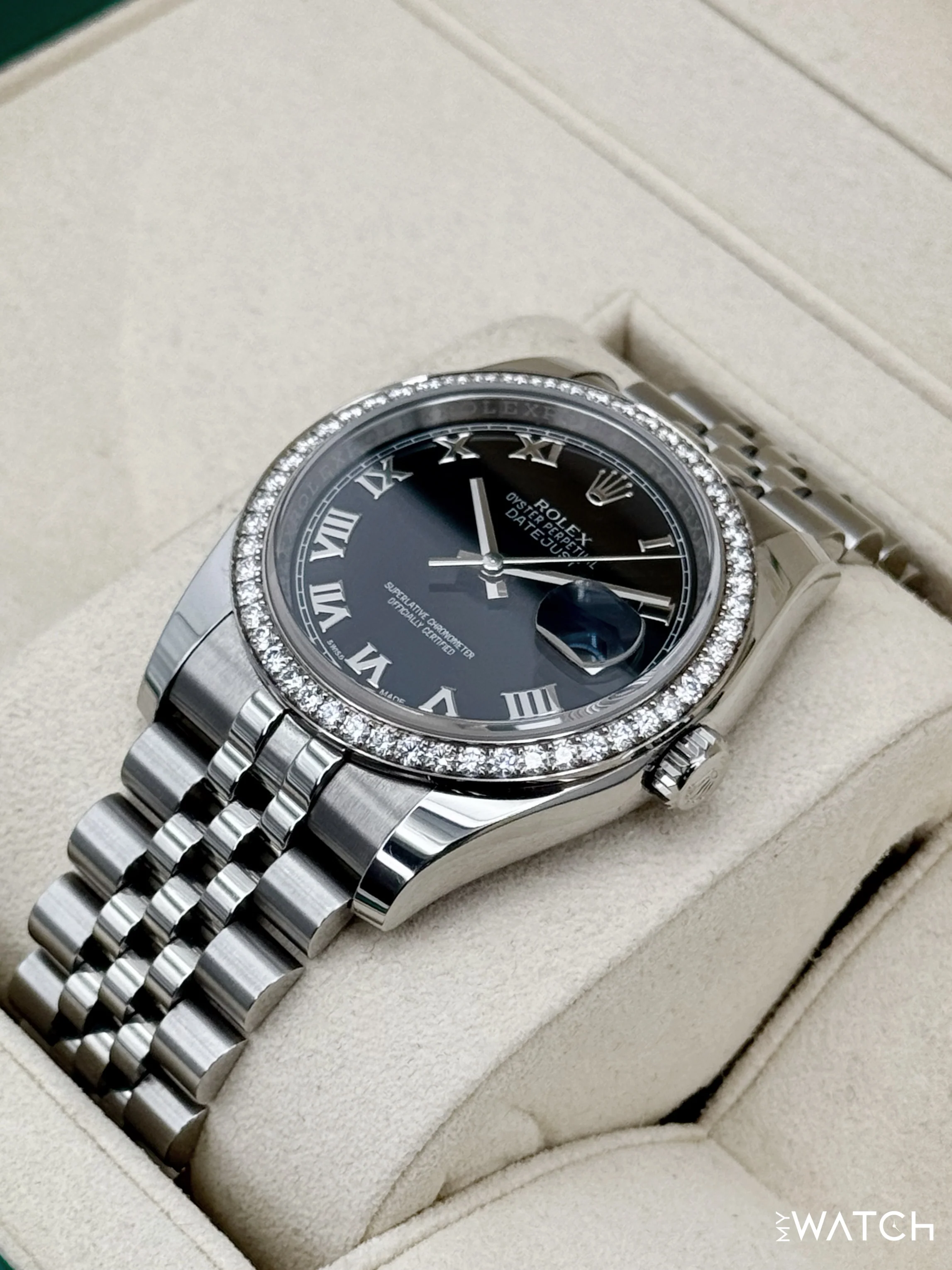2017 Rolex Datejust 36mm 116244 Stainless Steel Jubilee Black Dial - Image 5