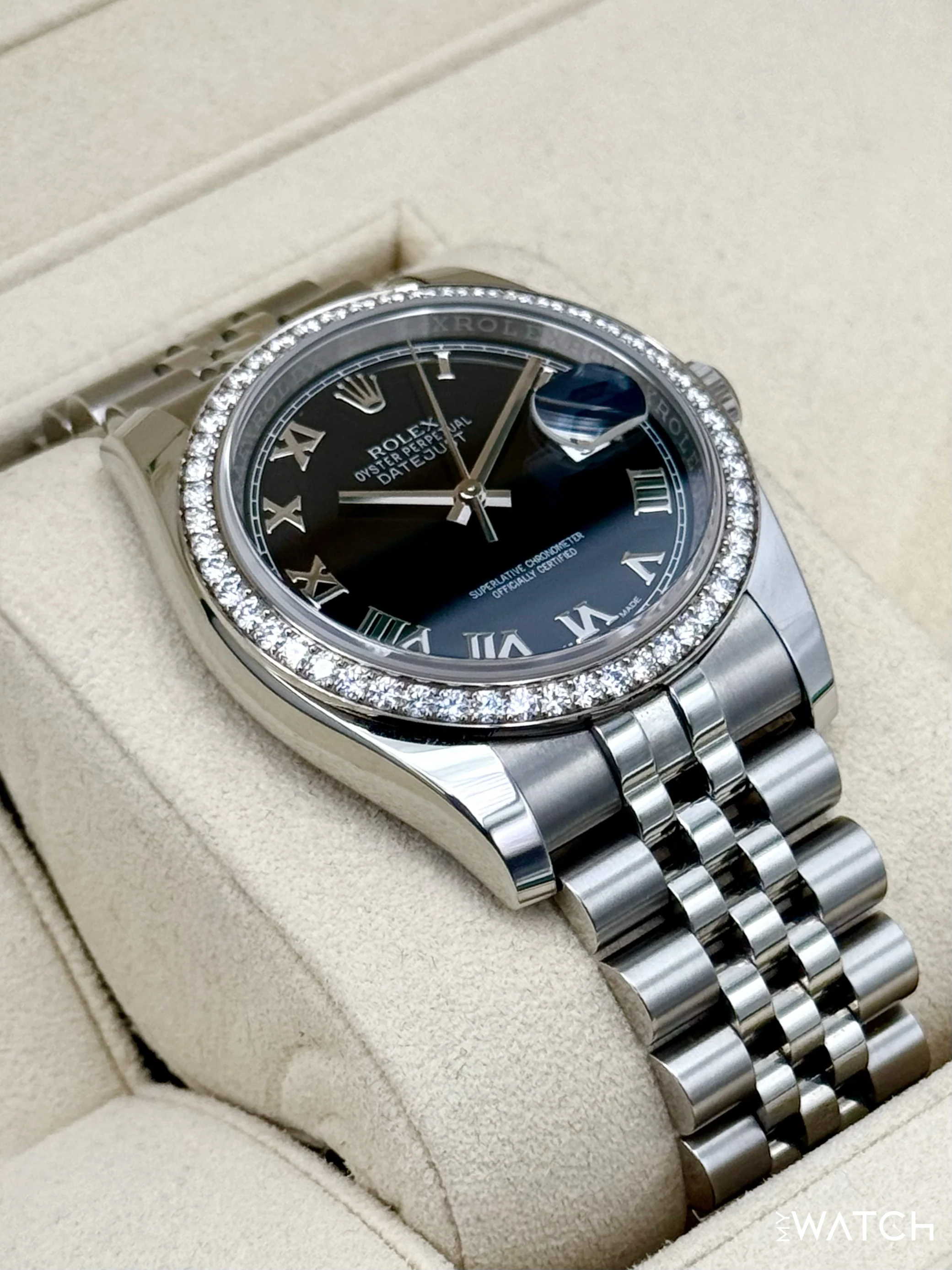 2017 Rolex Datejust 36mm 116244 Stainless Steel Jubilee Black Dial - Image 6