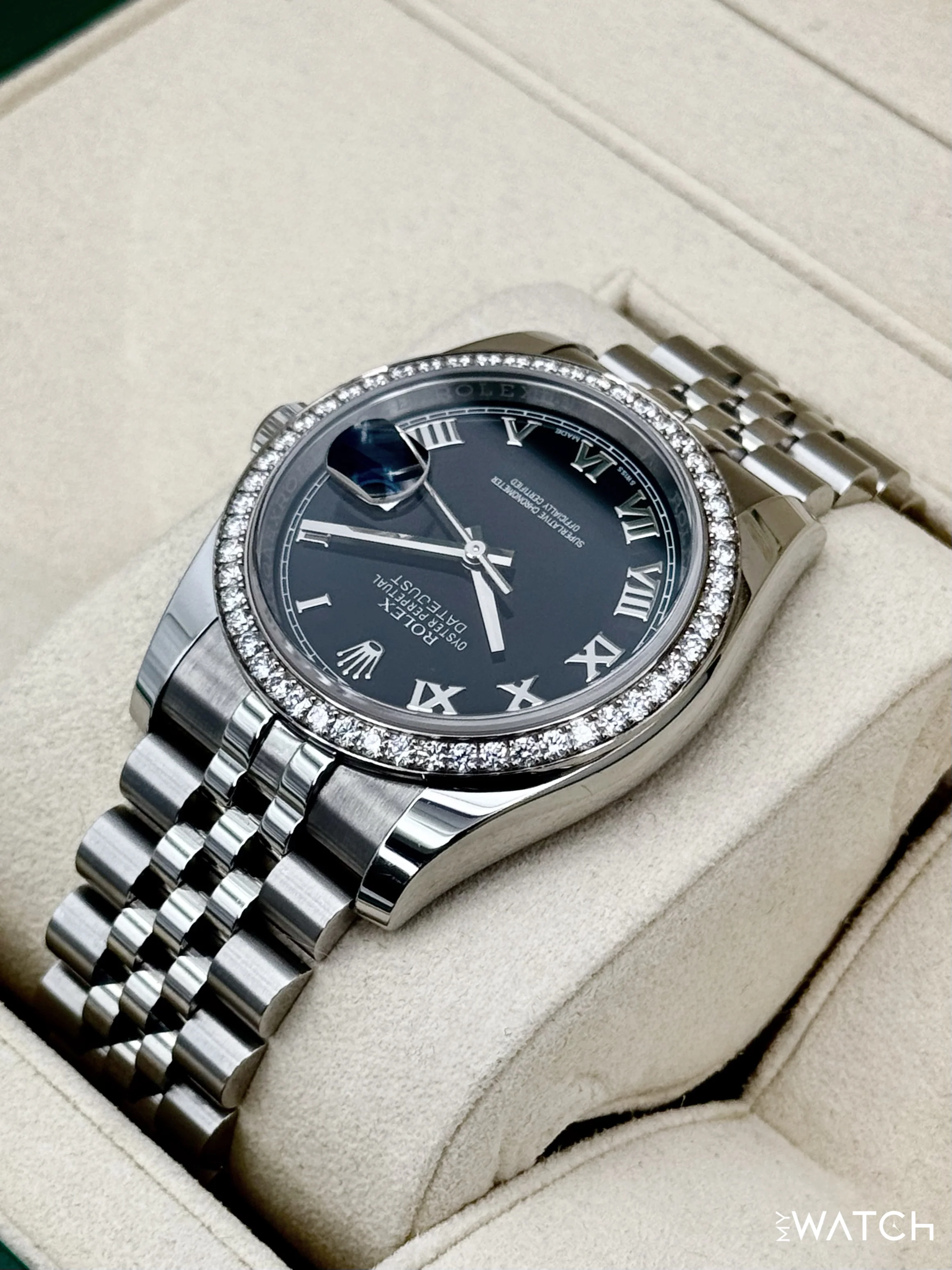 2017 Rolex Datejust 36mm 116244 Stainless Steel Jubilee Black Dial - Image 7
