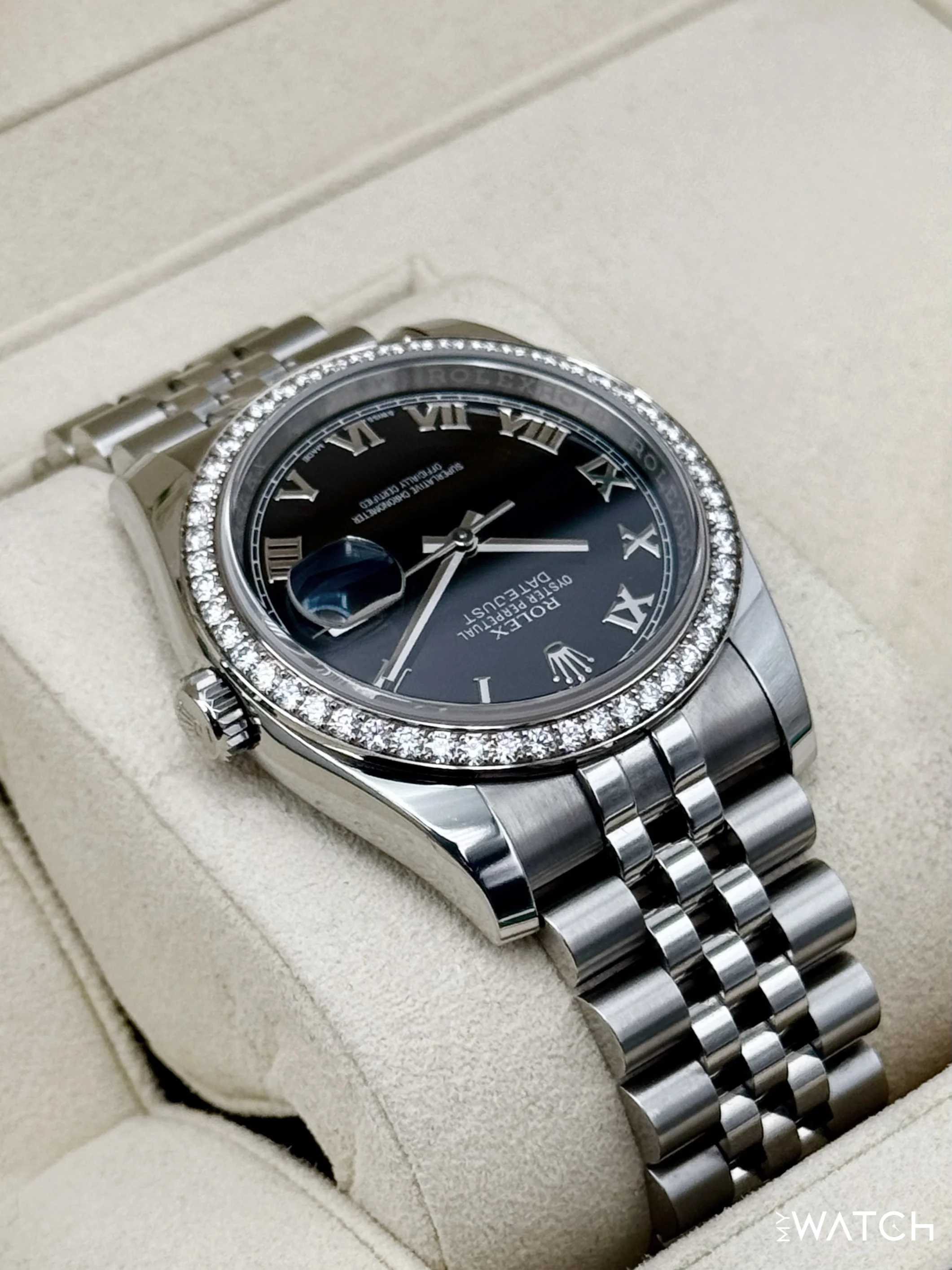 2017 Rolex Datejust 36mm 116244 Stainless Steel Jubilee Black Dial - Image 8